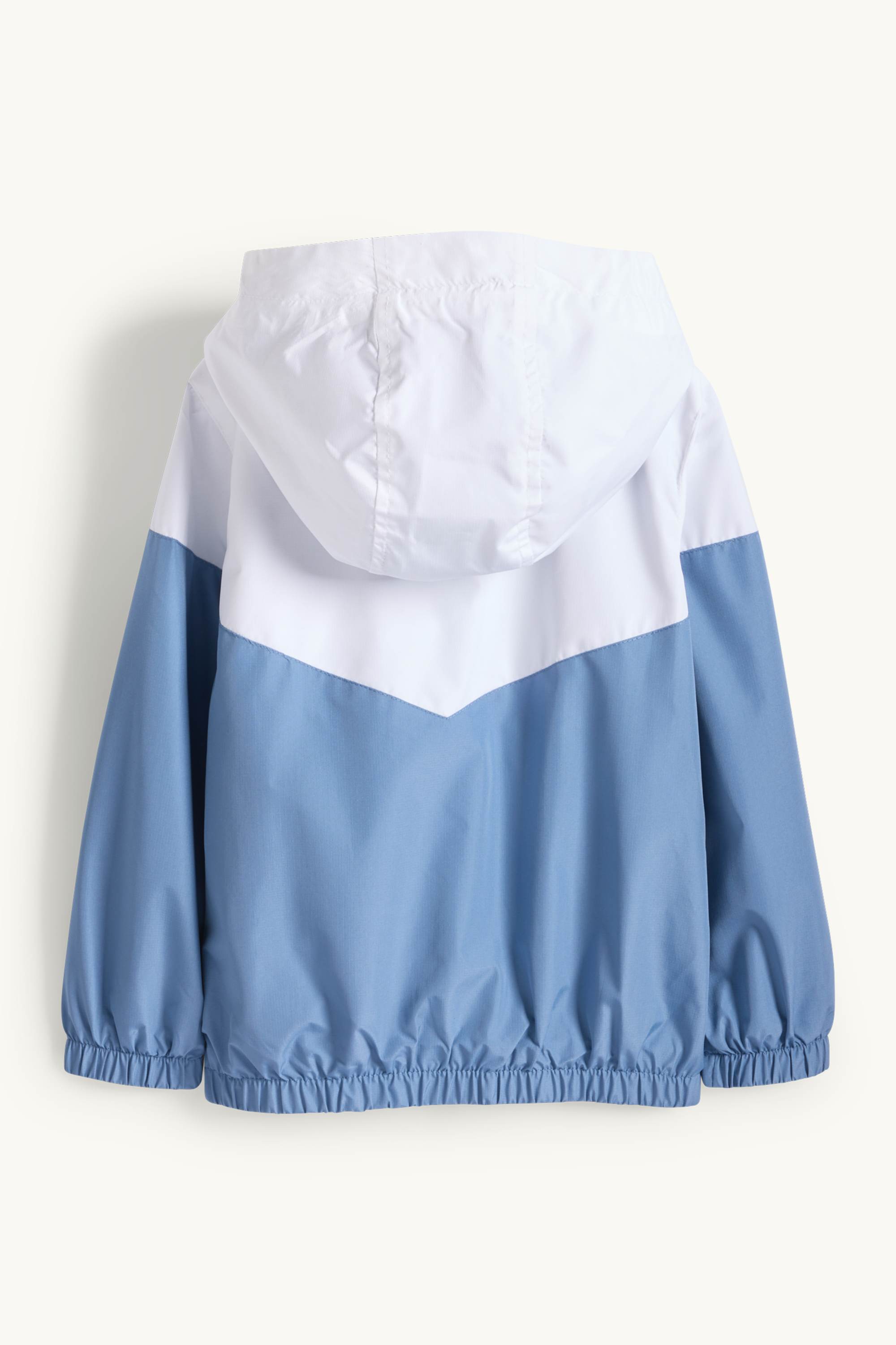 Jacket with hood - water-repellent blue / white