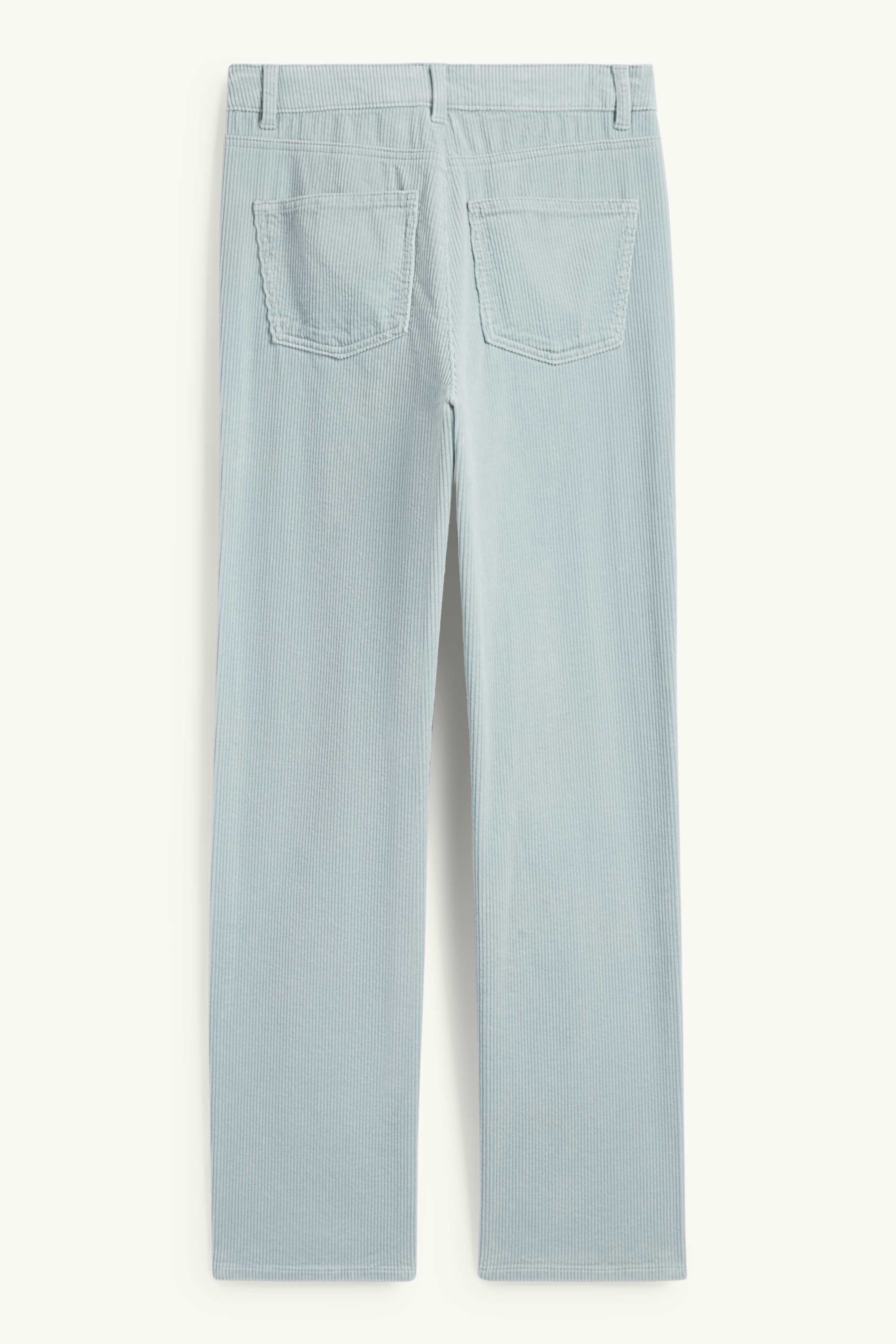 Corduroy trousers - high waist - straight fit light blue