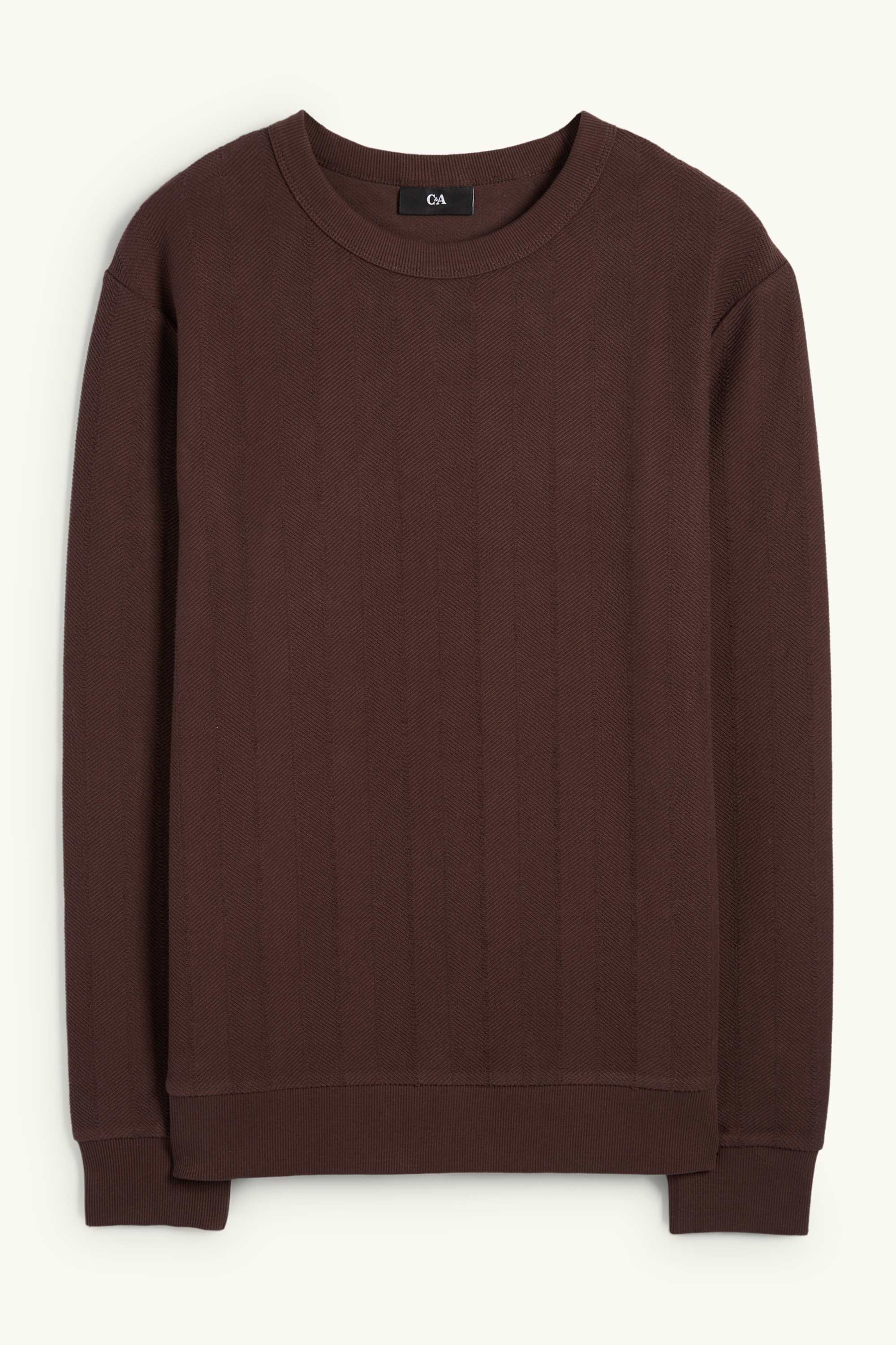 Sweatshirt - textured dark brown