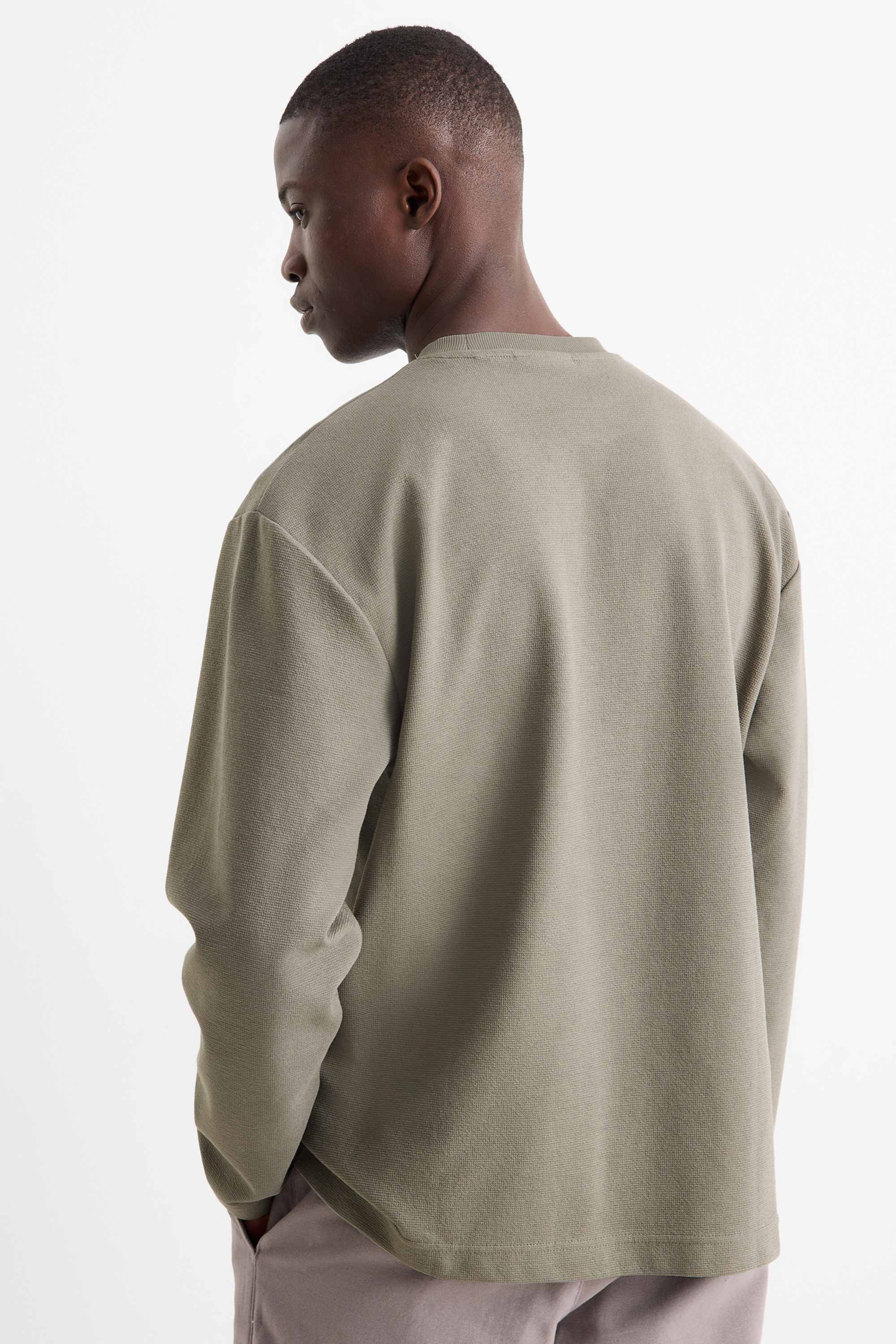 Sweatshirt - textured green
