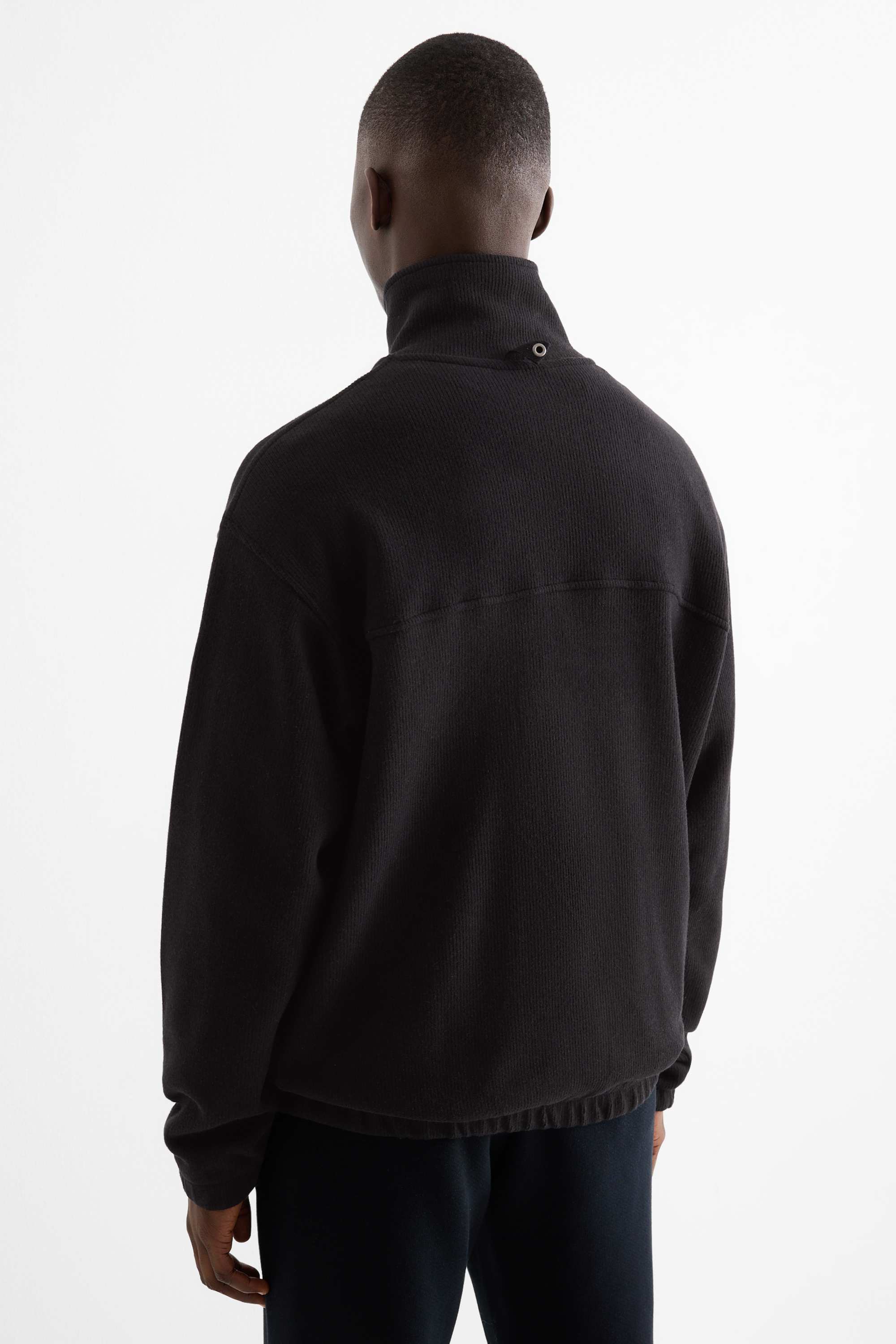 Sweatshirt - ribbed black