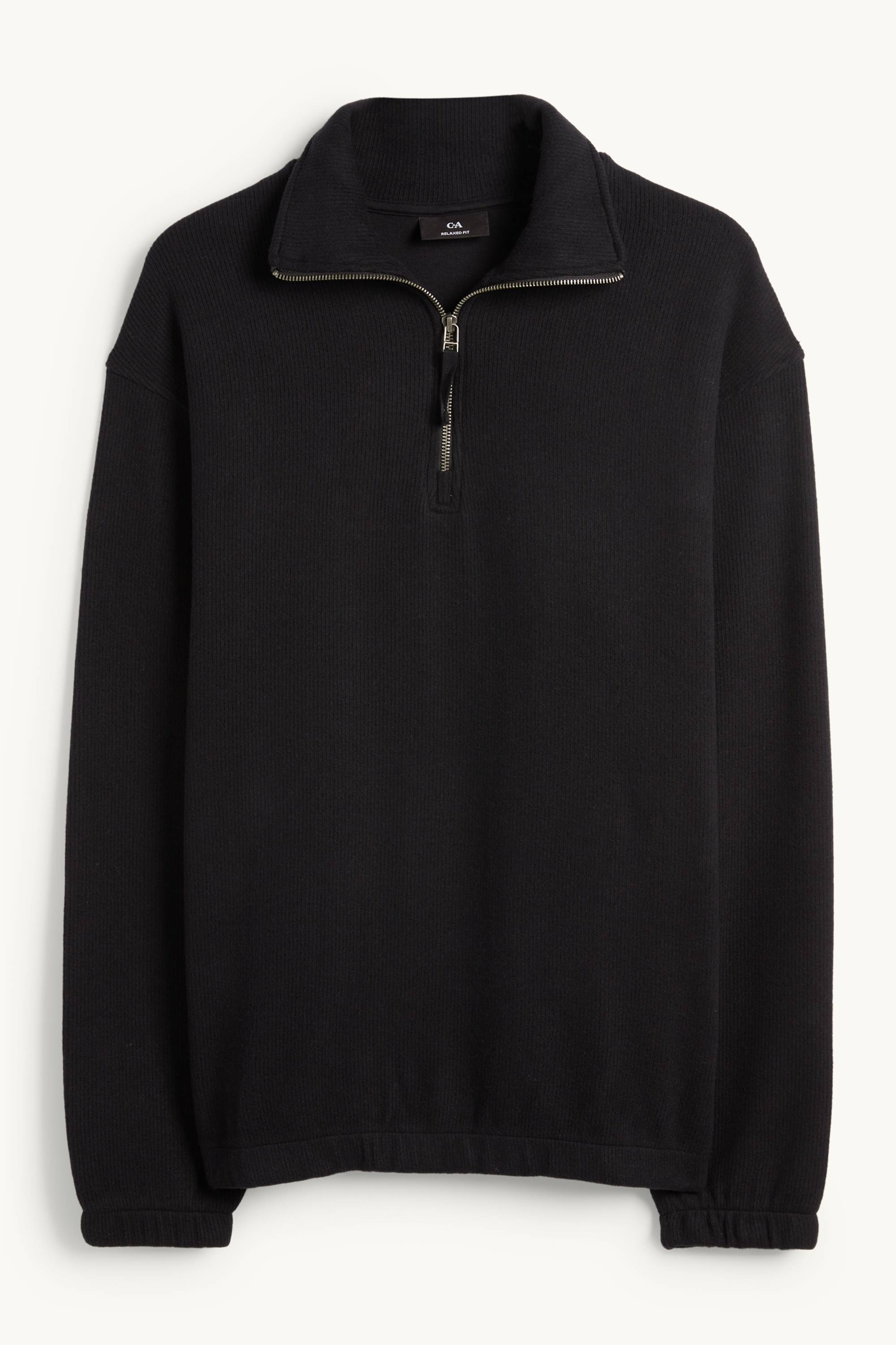 Sweatshirt - ribbed black