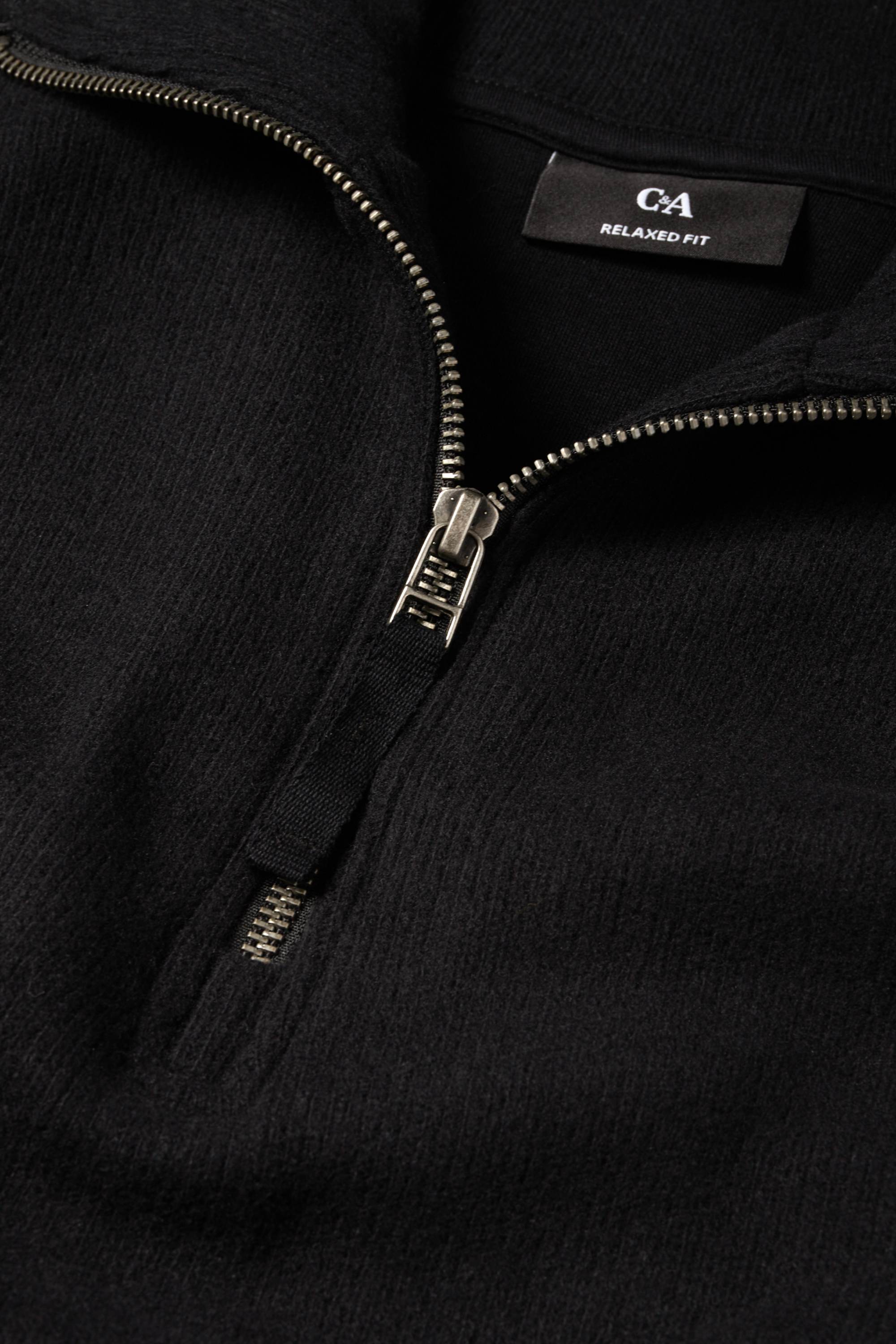 Sweatshirt - ribbed black
