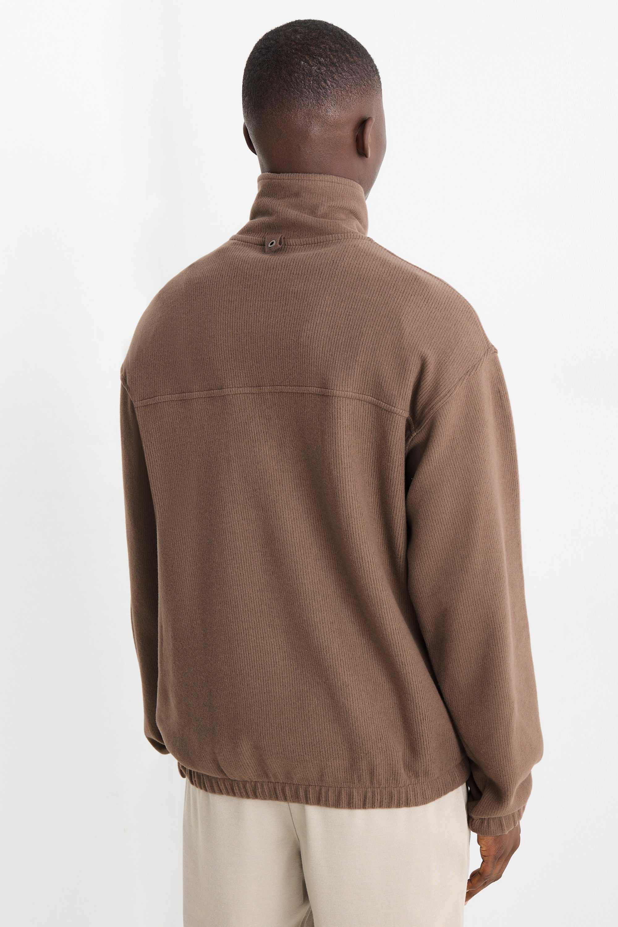 Sweatshirt - ribbed brown