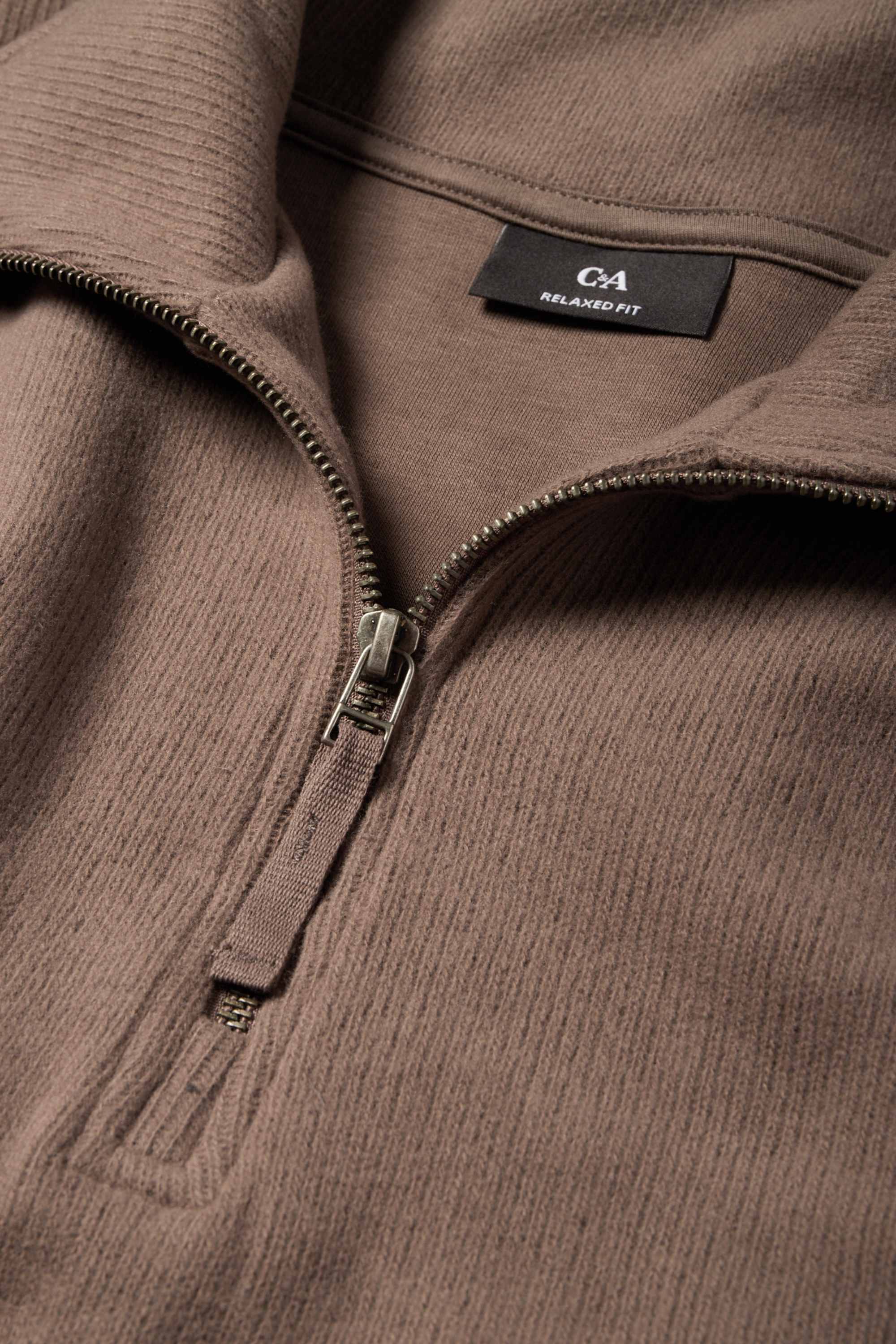 Sweatshirt - ribbed brown