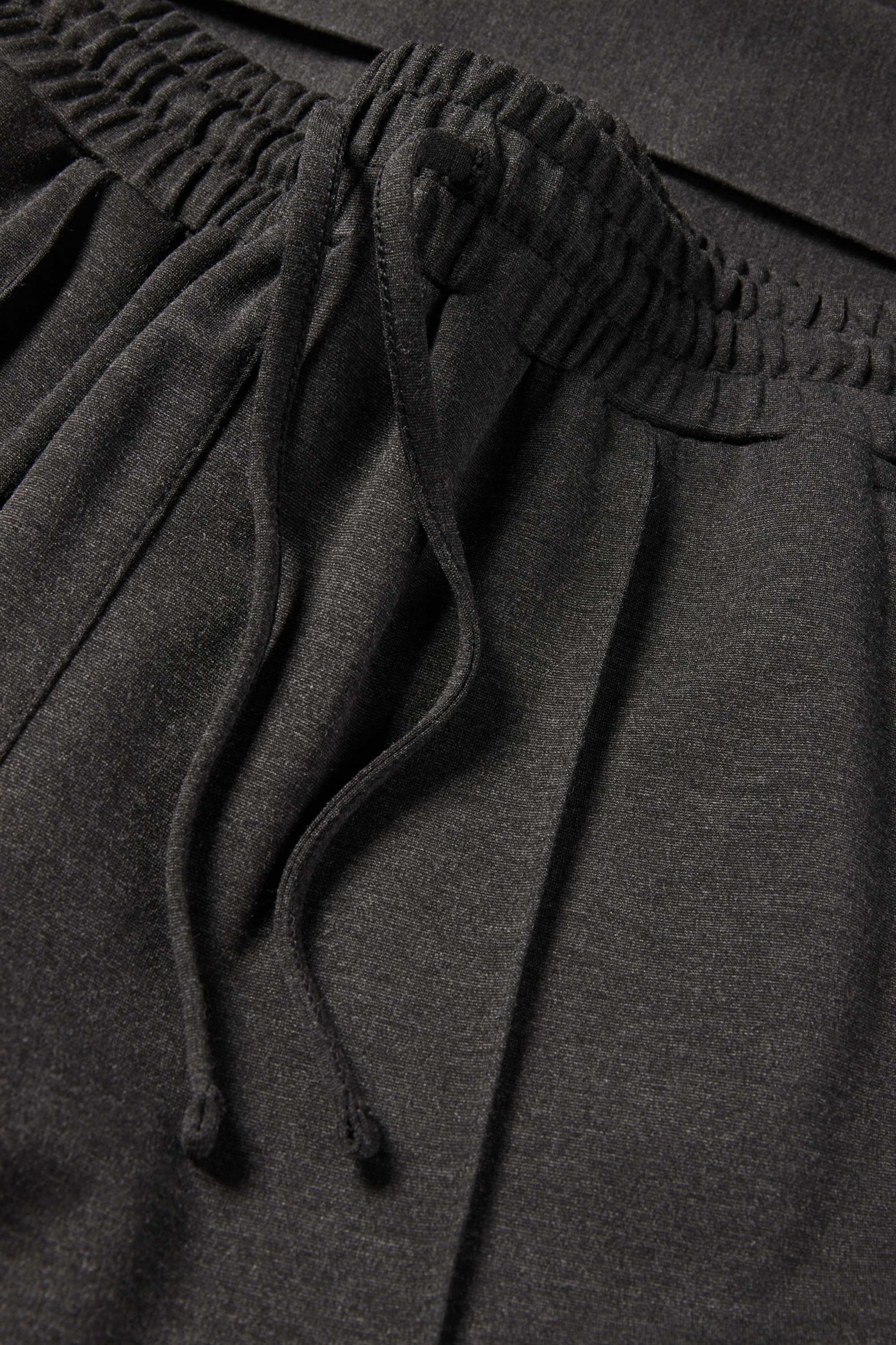Jersey trousers - mid-rise waist - tapered fit dark gray
