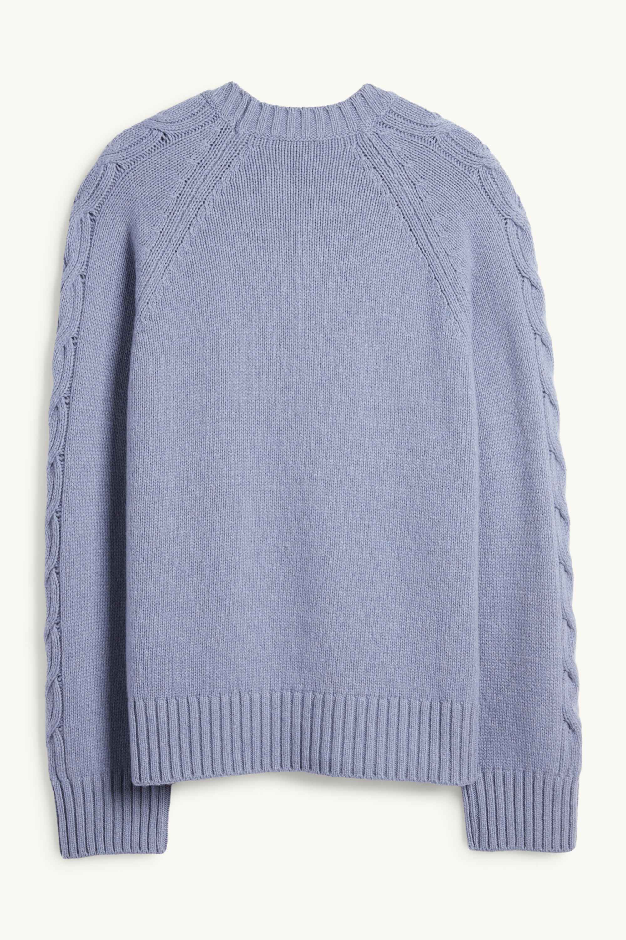 Cashmere jumper - cable knit pattern blue