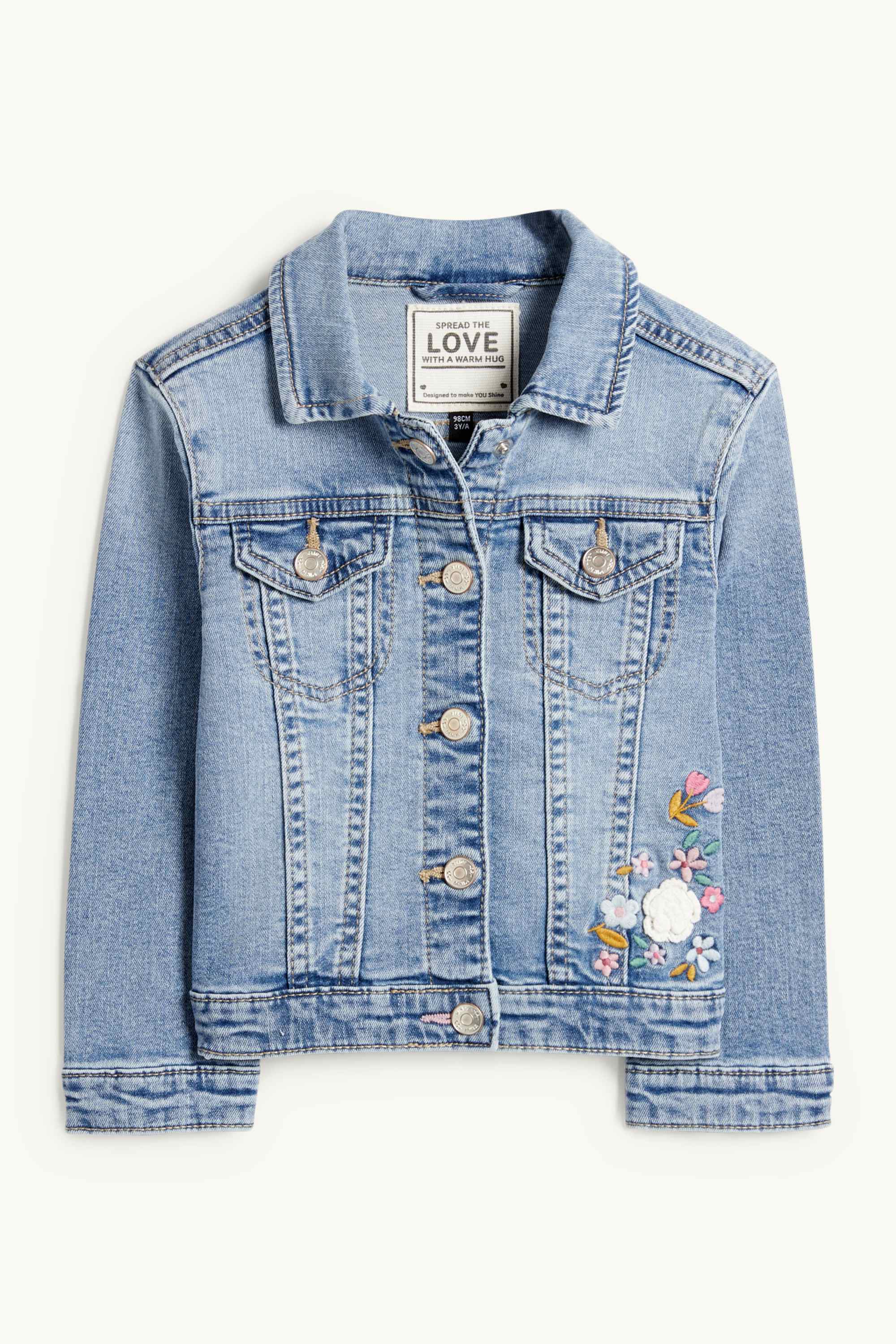 Floral - denim jacket blue denim