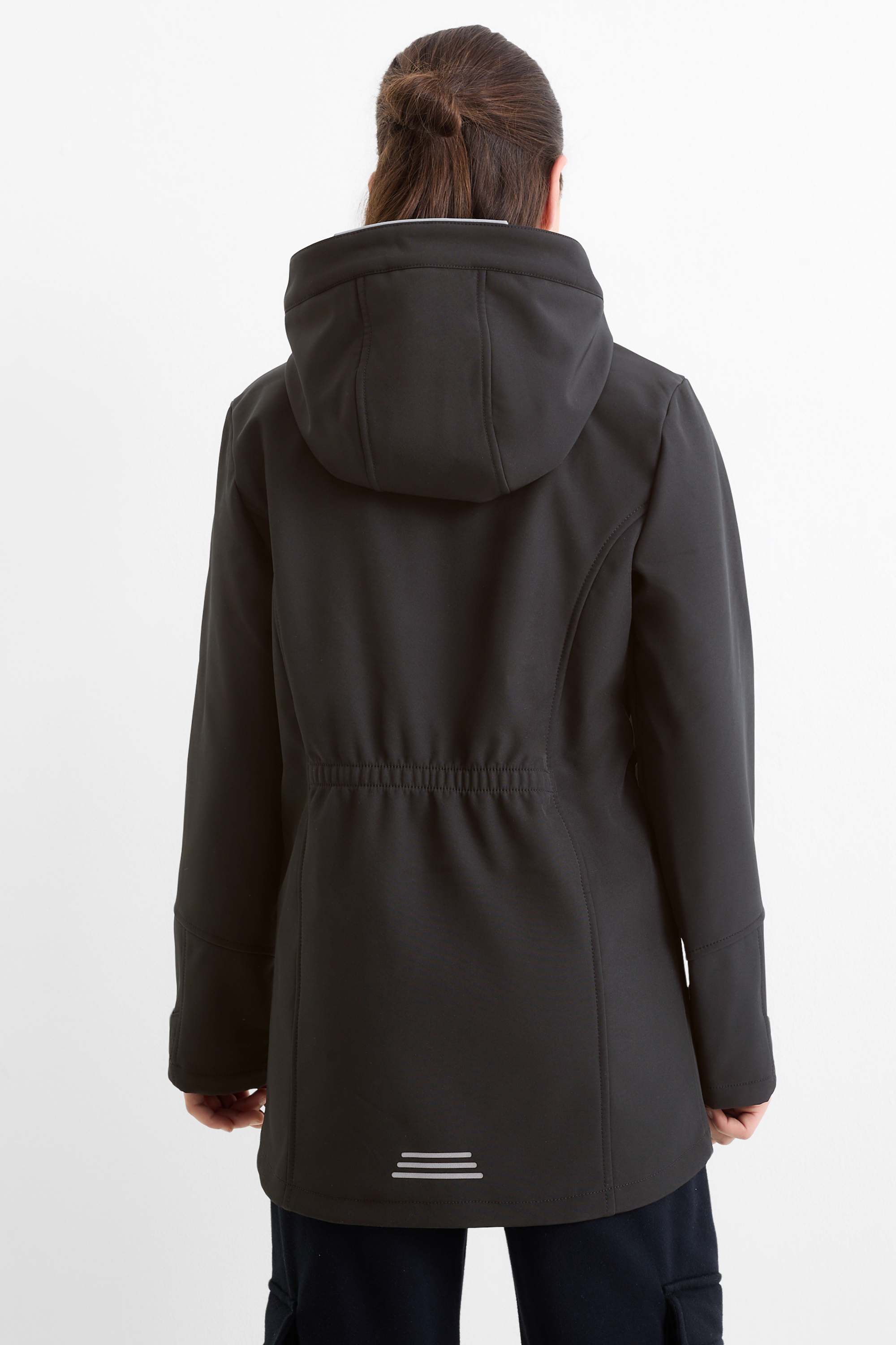 Softshell jacket with hood - waterproof black