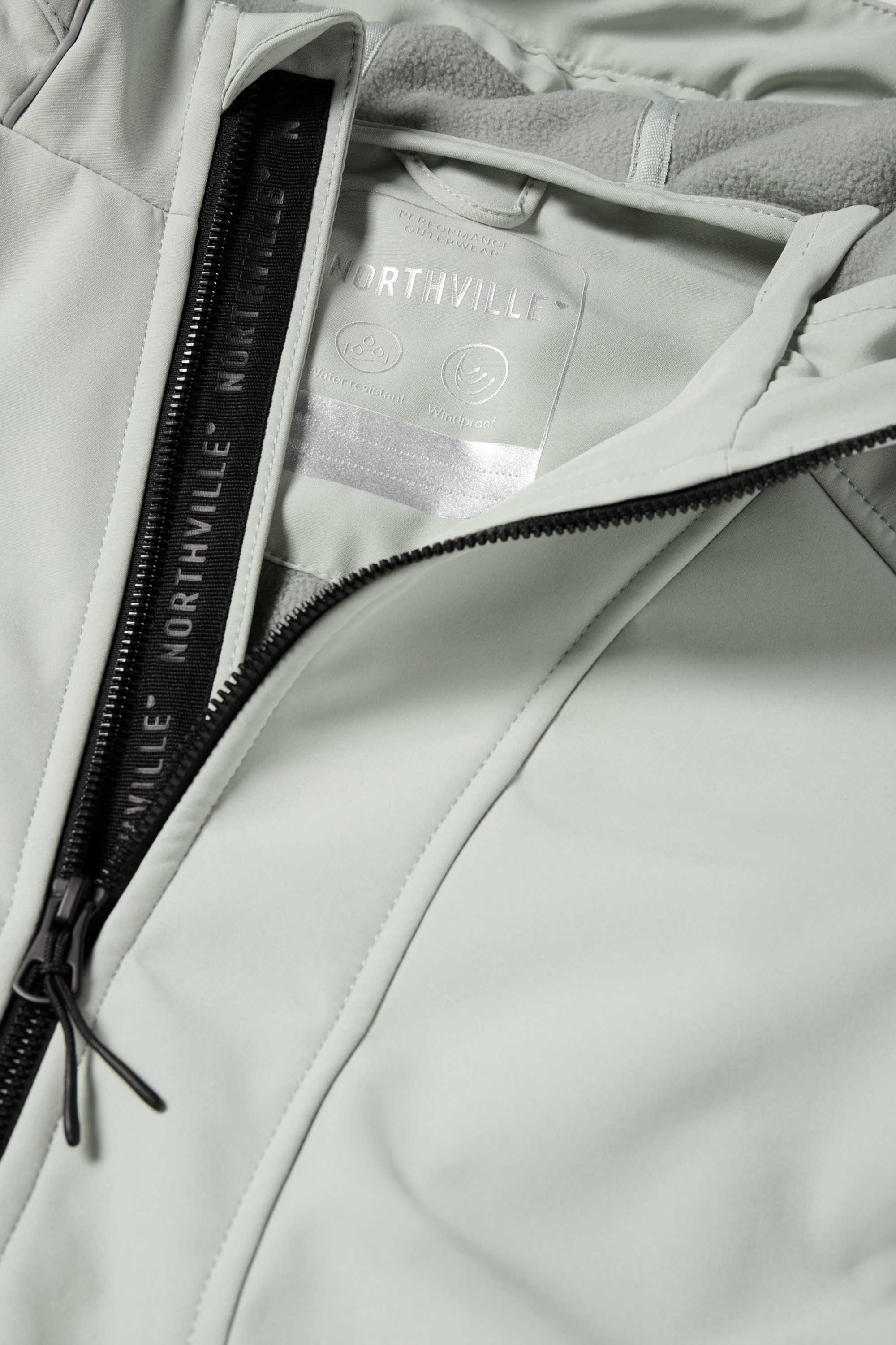 Softshell jacket with hood - waterproof mint green