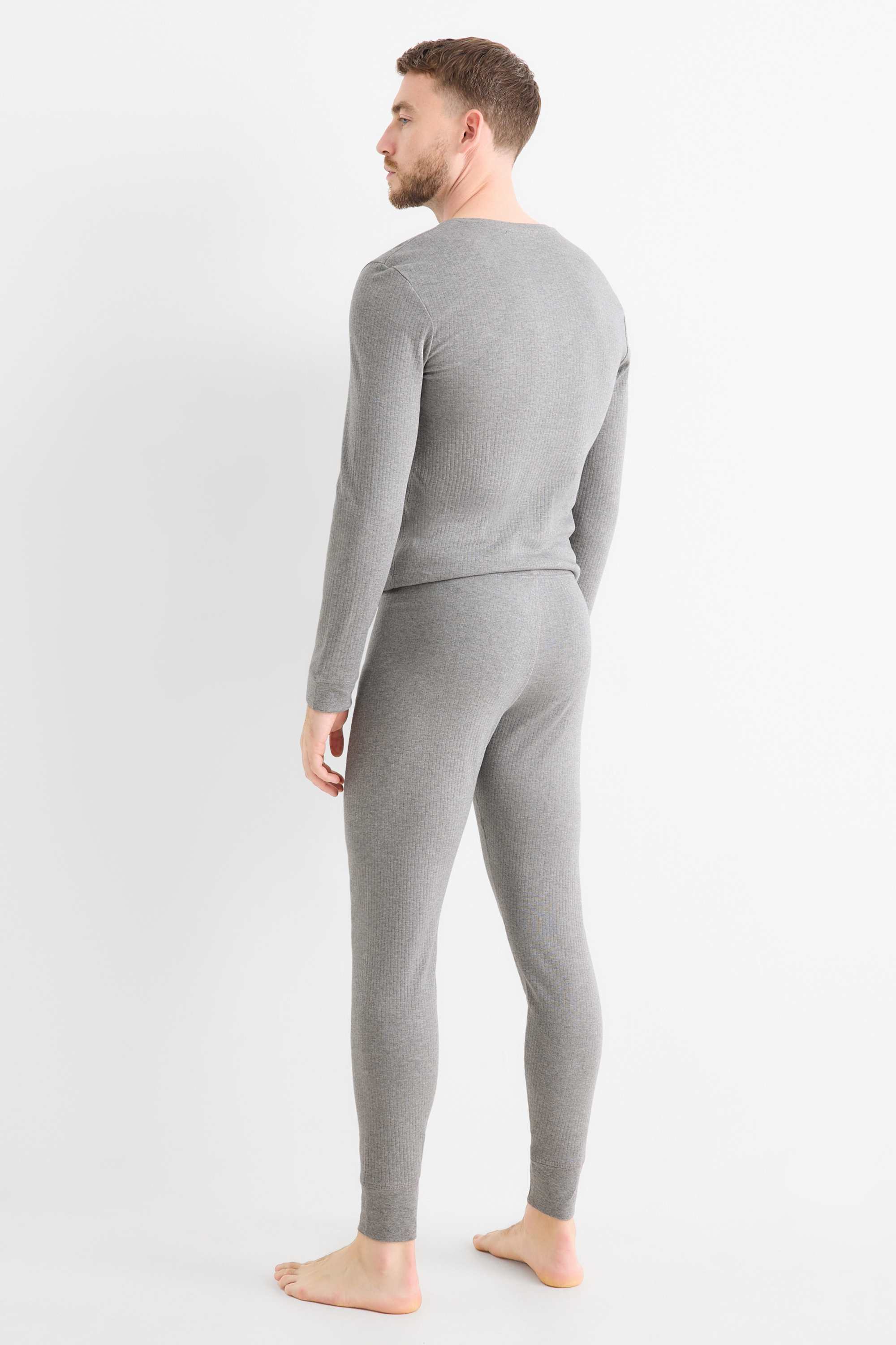 Long johns - ribbed gray