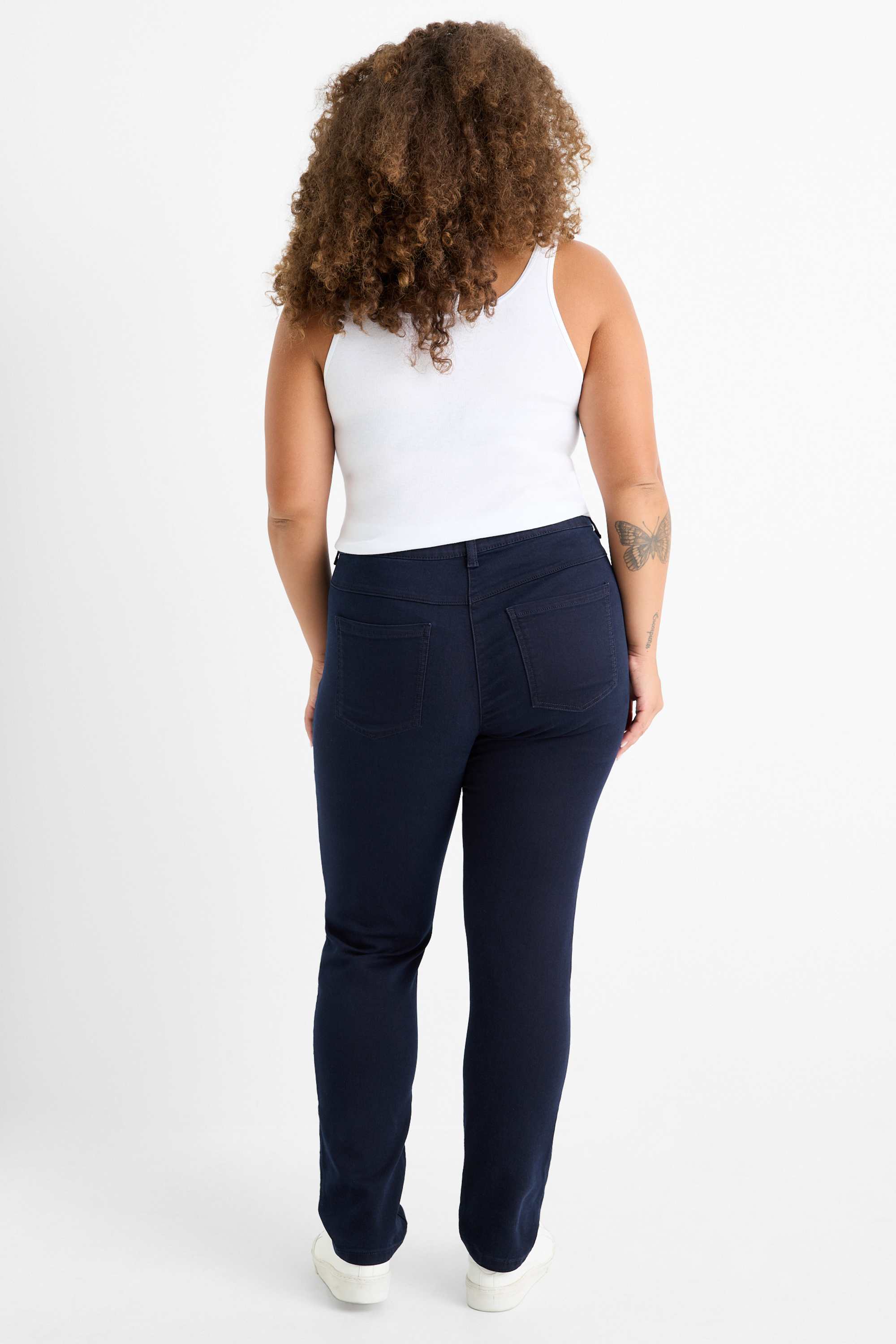 Slim jeans - mid-rise waist dark blue