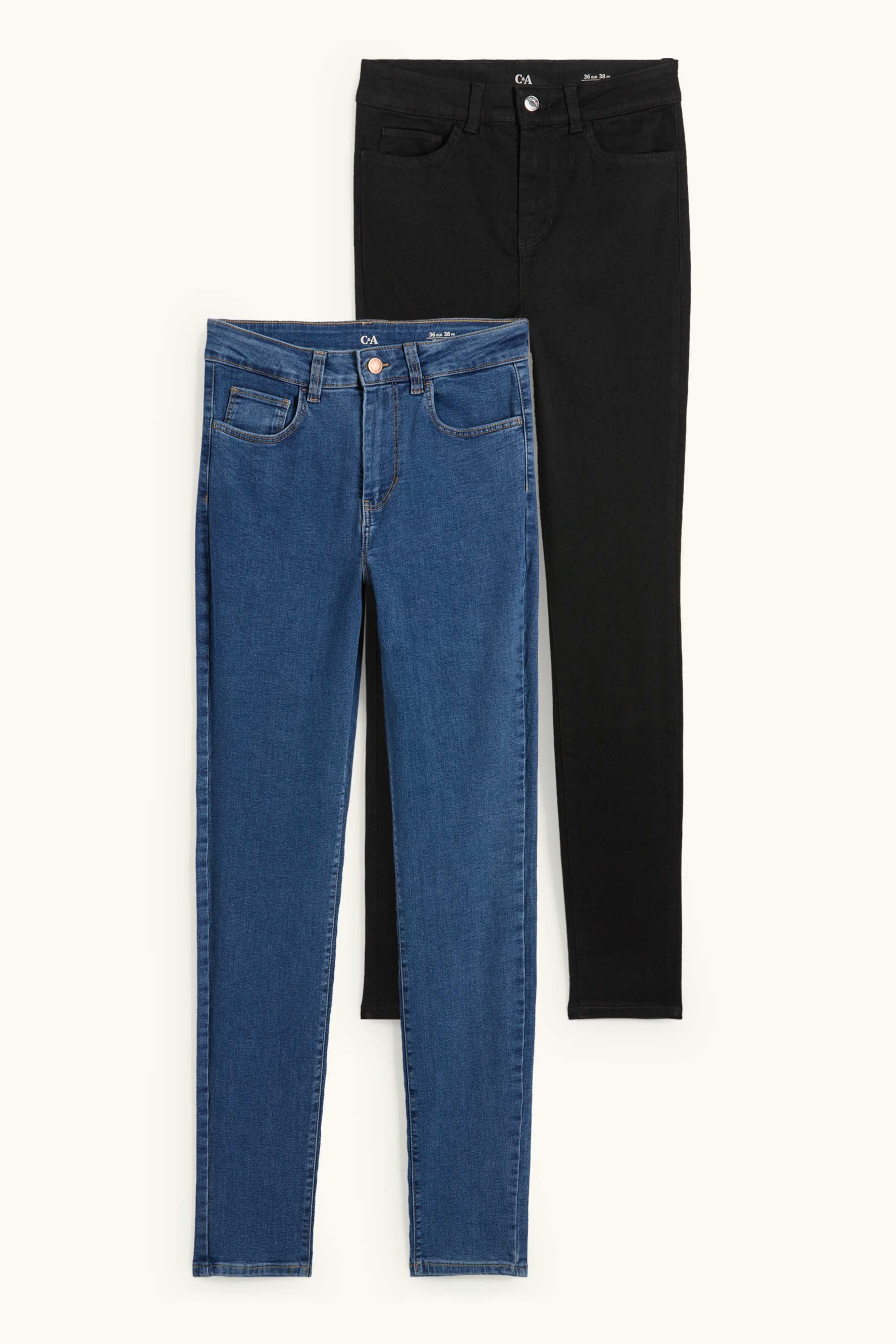 Multipack of 2 - jegging jeans - high waist blue / black