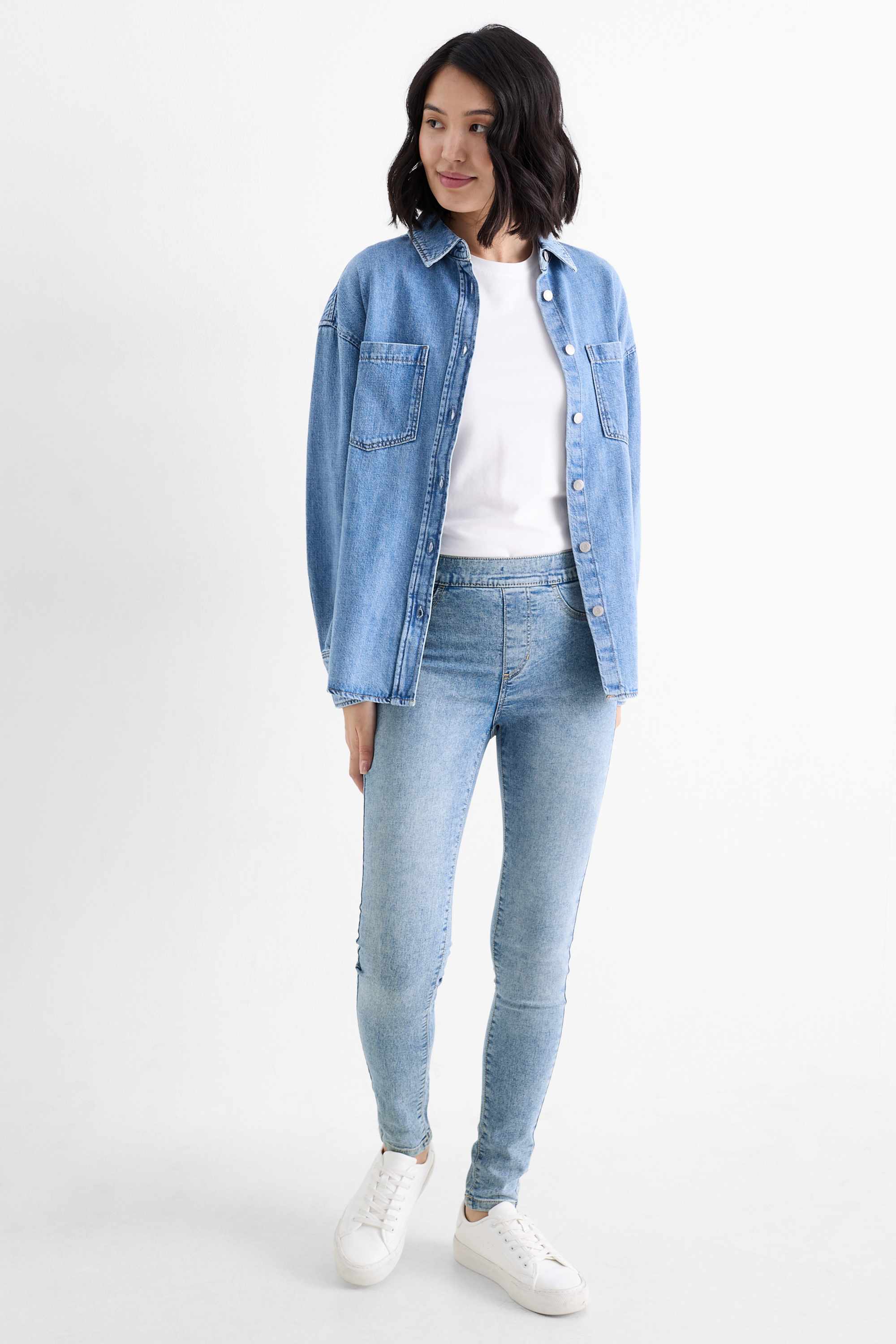 Multipack of 2 - jegging jeans - mid-rise waist denim-light blue
