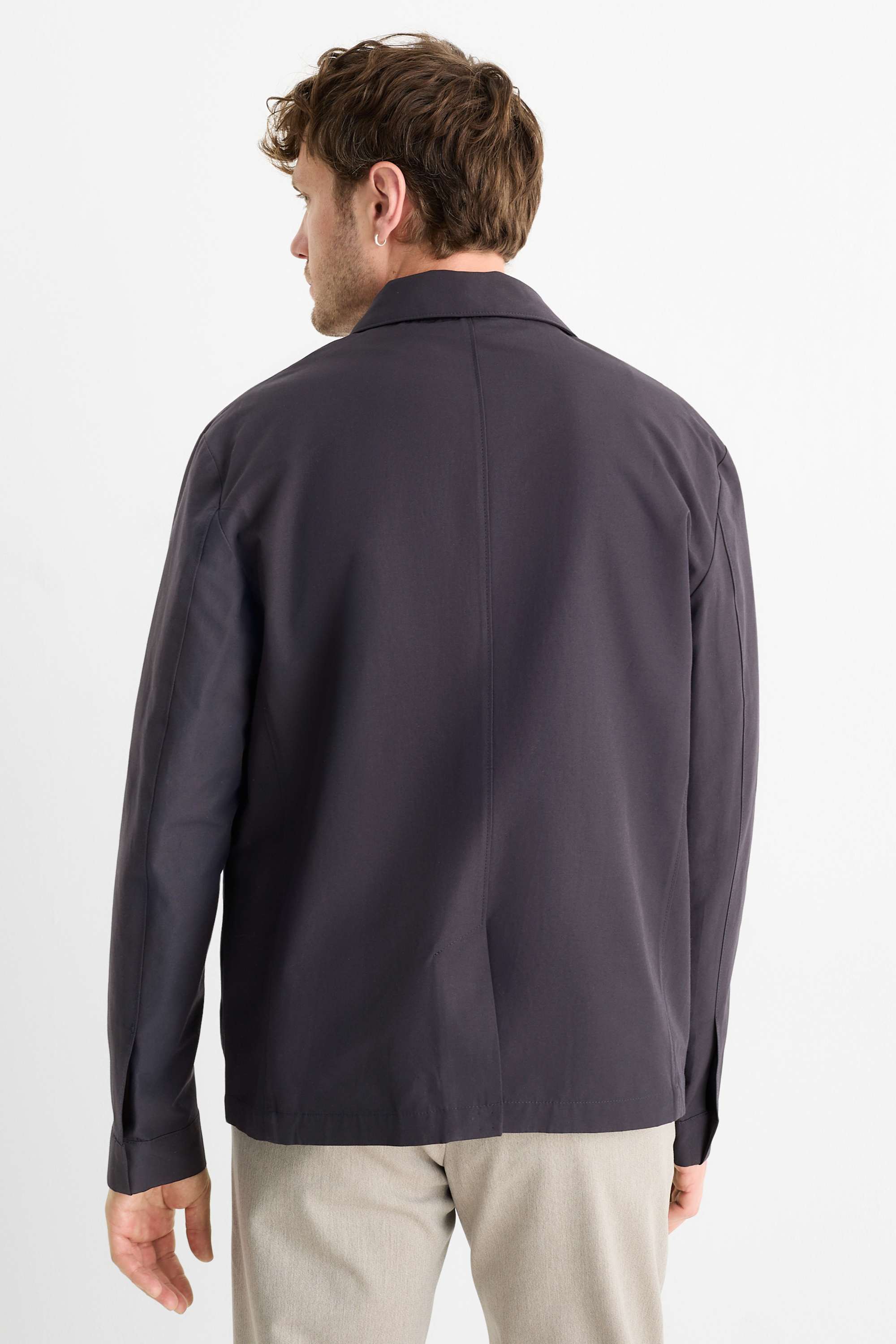 Shirt jacket - relaxed fit - kent collar dark blue