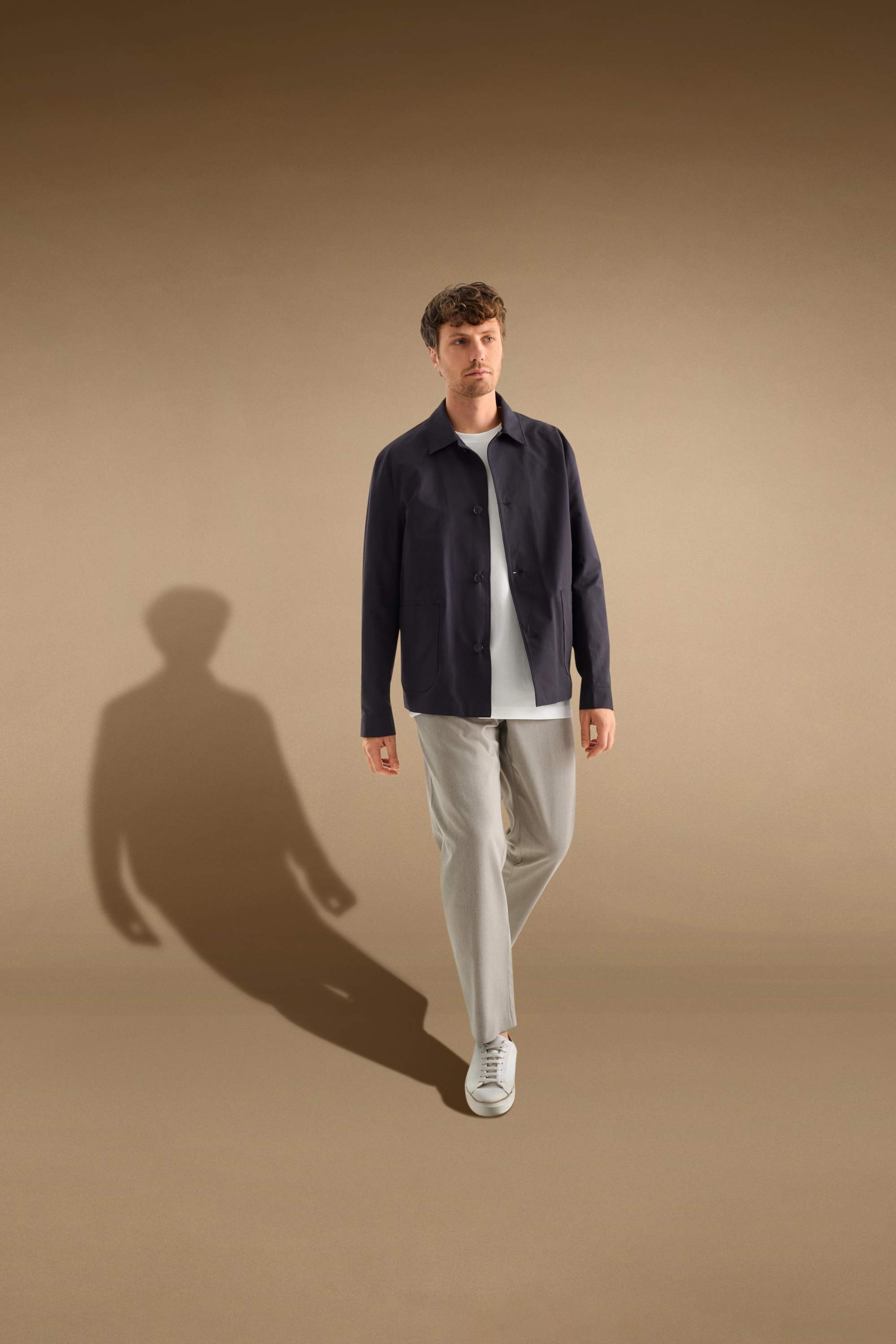 Shirt jacket - relaxed fit - kent collar dark blue
