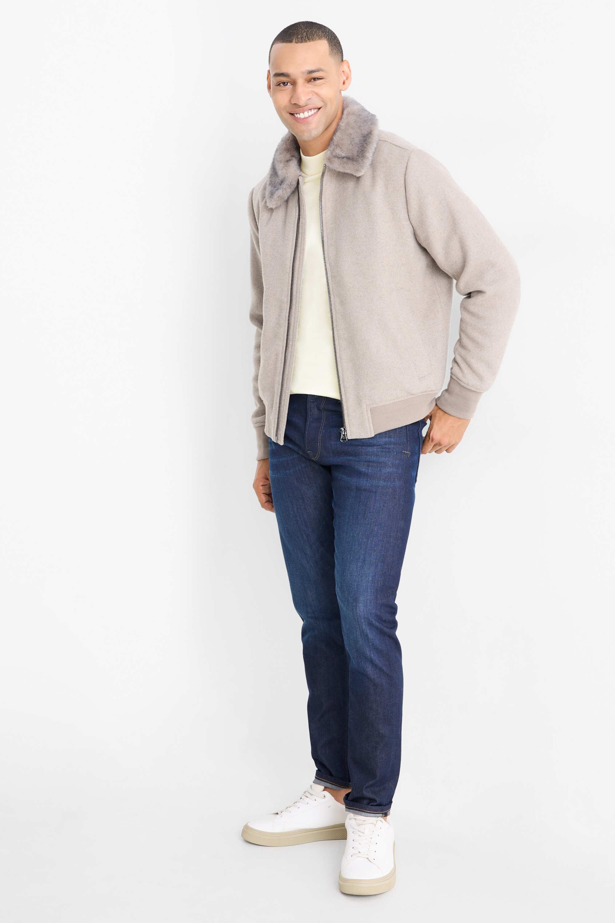 Fine knit jumper cremewhite