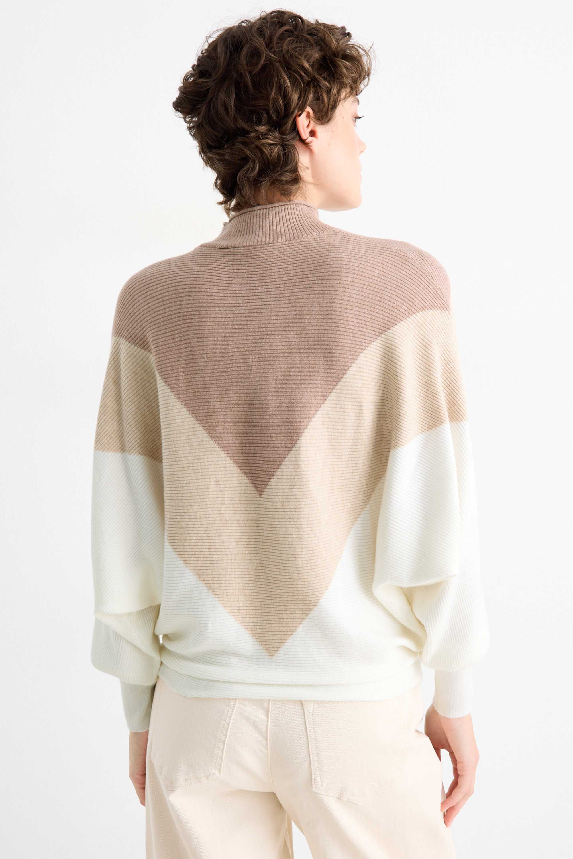 Jumper - ribbed beige