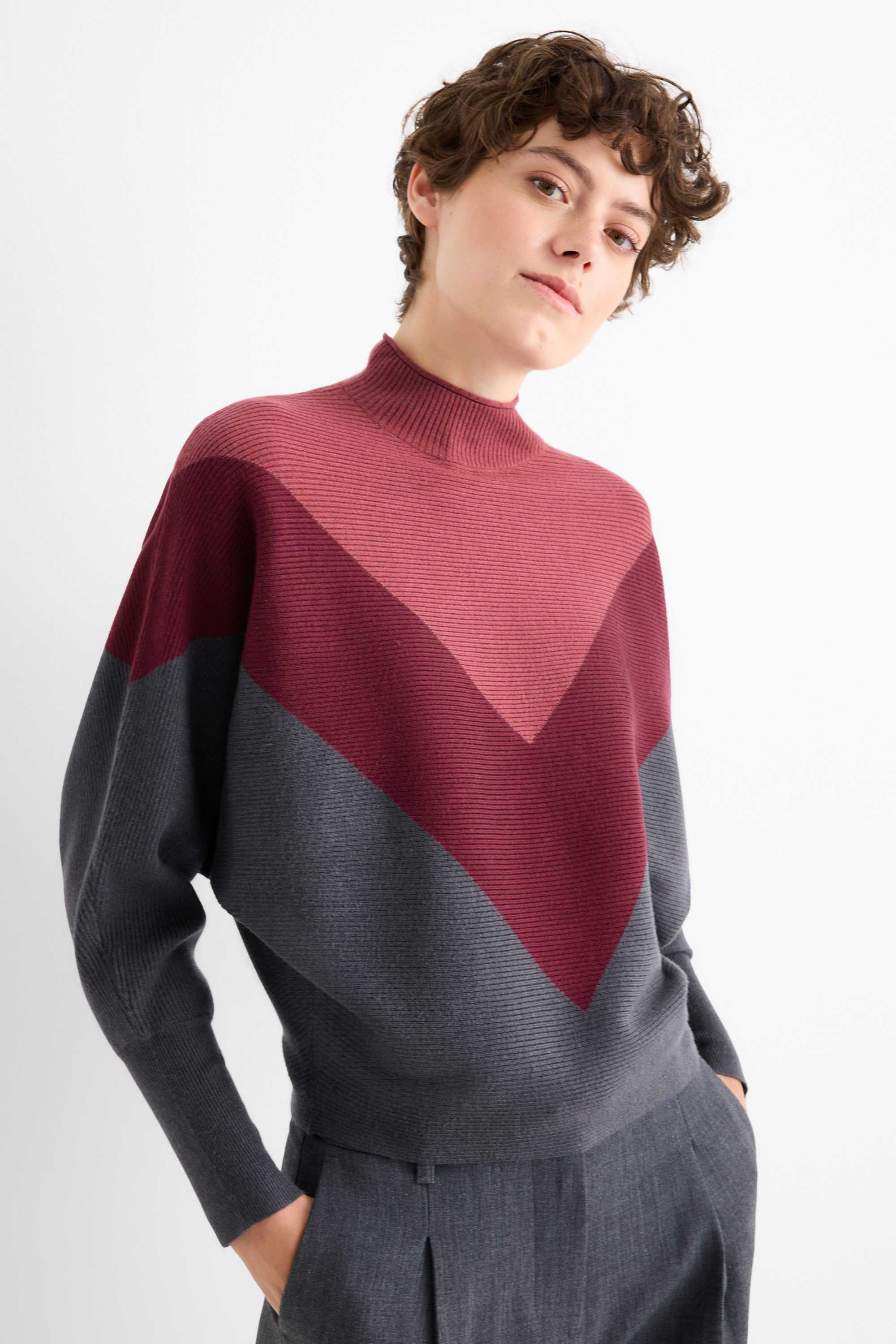 Jumper - ribbed bordeaux