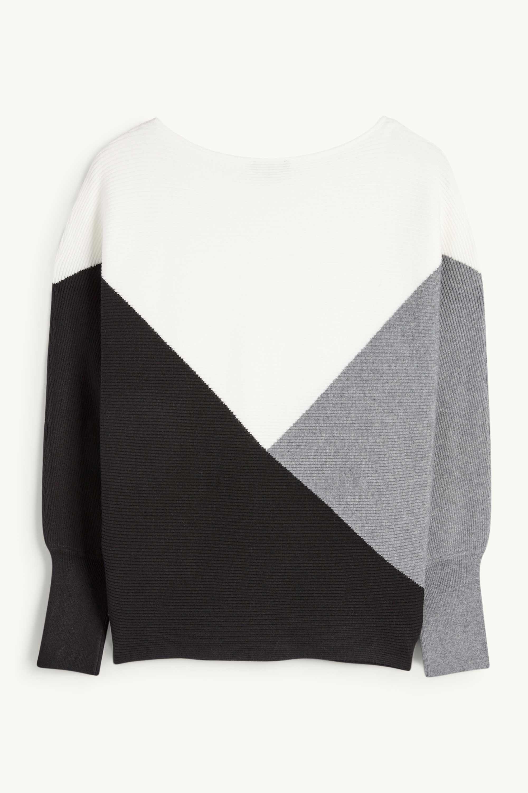 Jumper - ribbed black / white