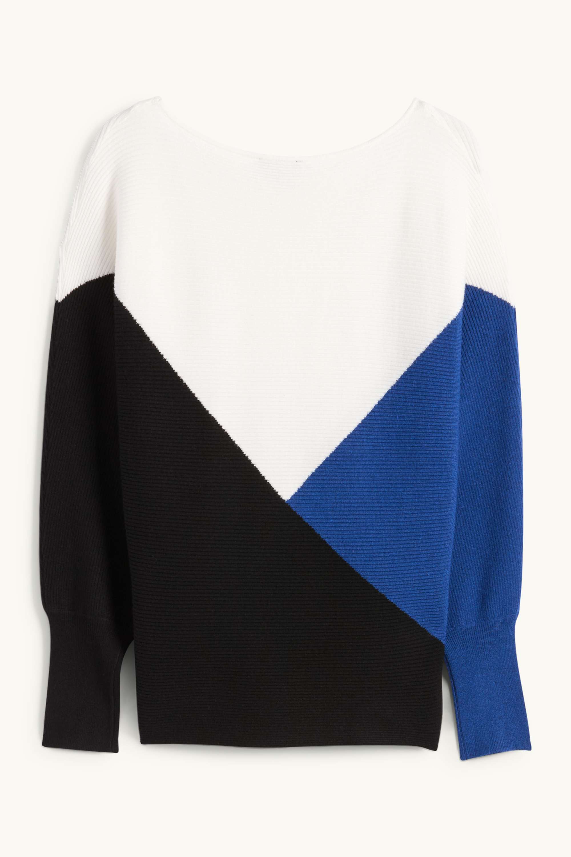 Jumper - ribbed blue / creme