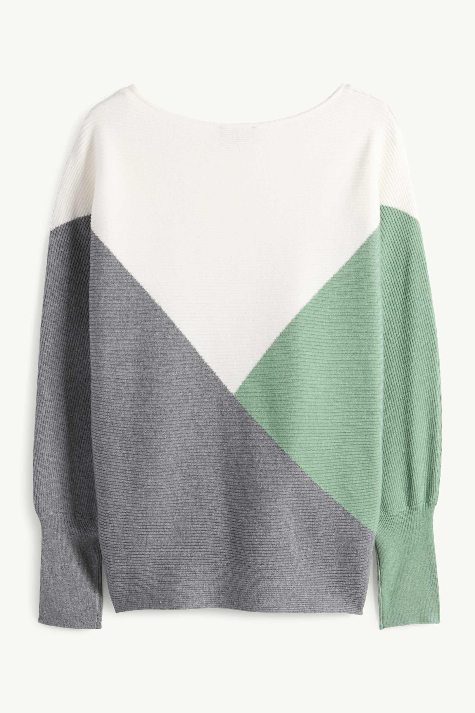 Jumper - ribbed green / cremewhite