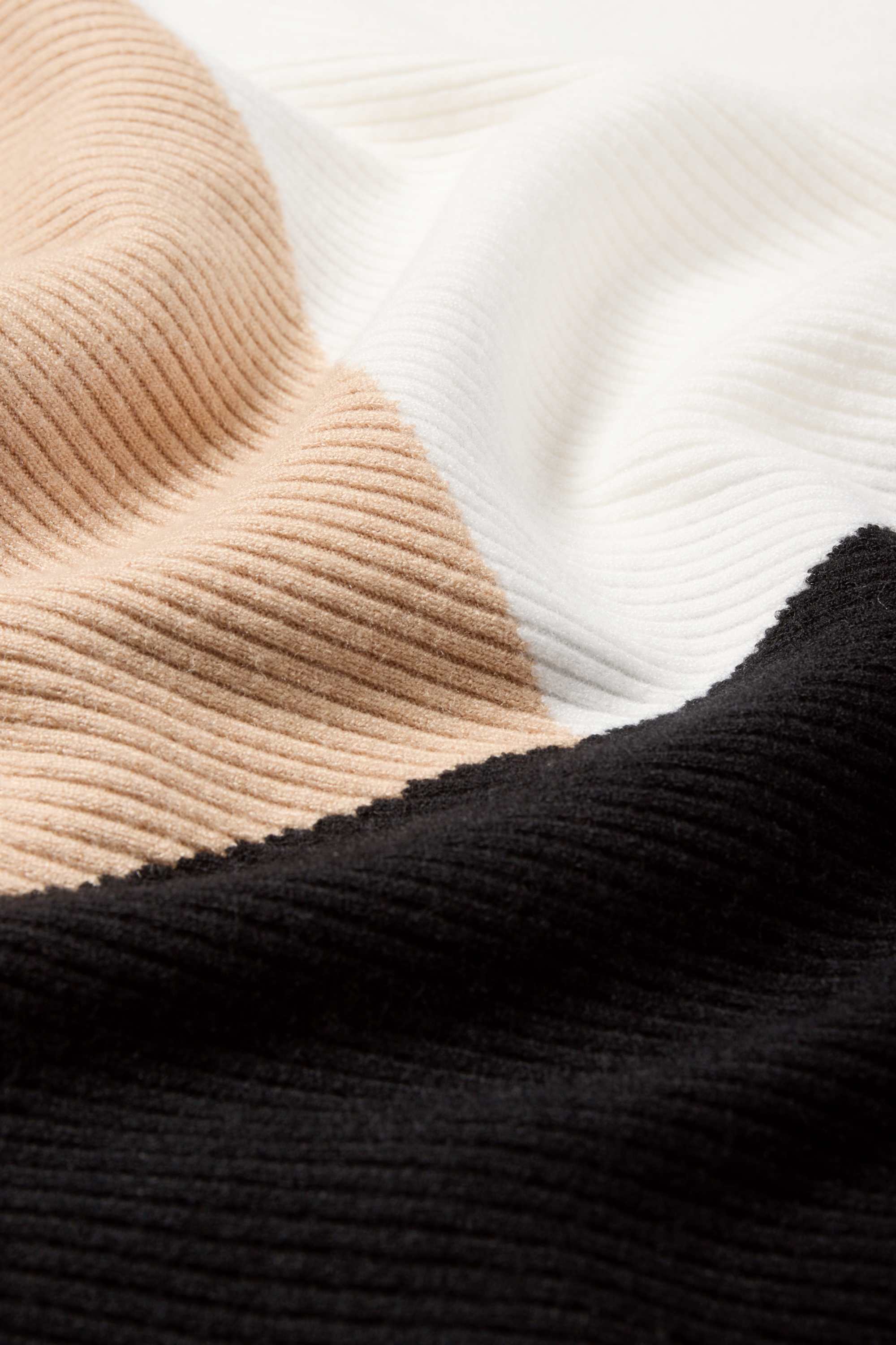 Jumper - ribbed white / beige