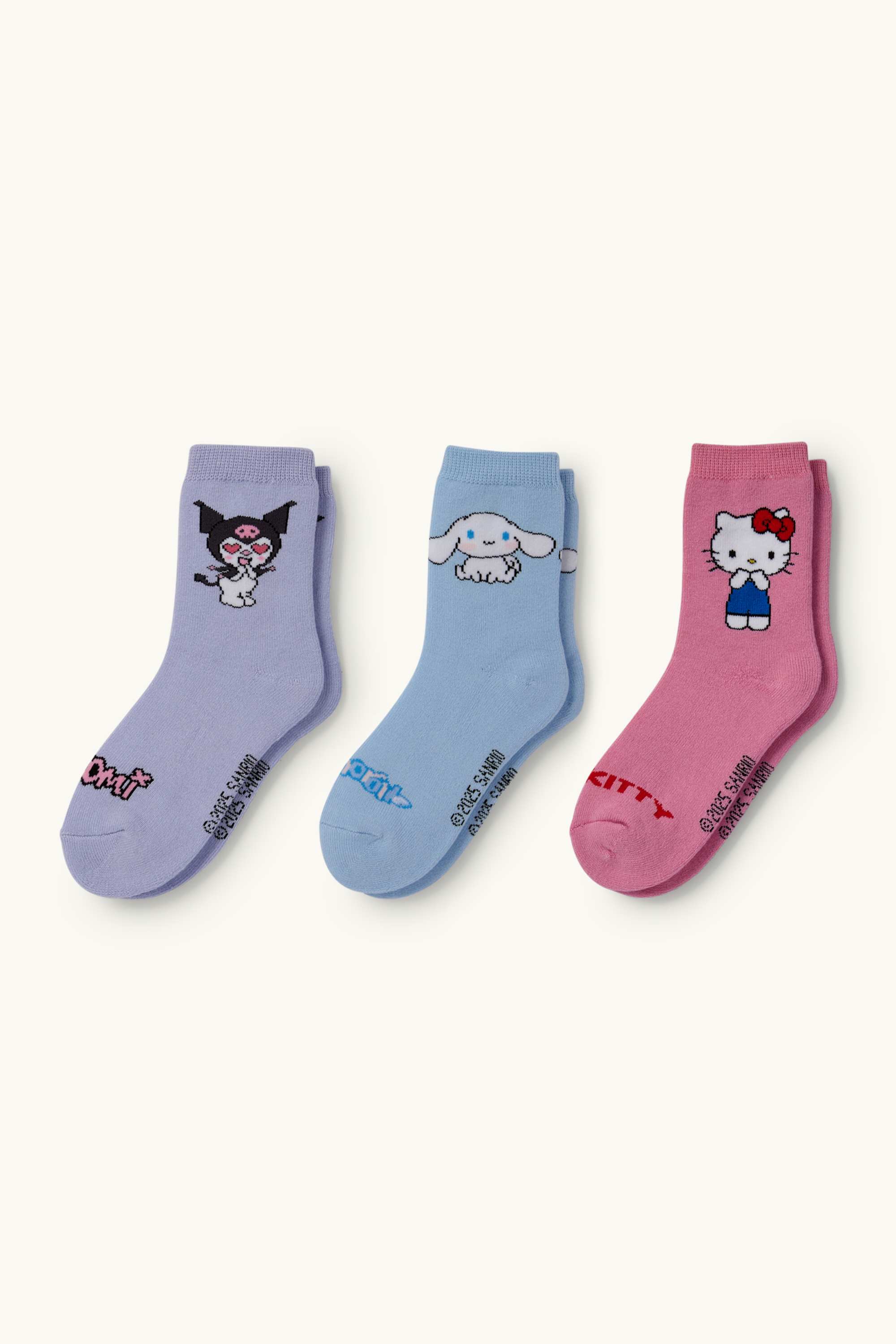 Multipack of 3 - Hello Kitty and Friends - warm socks light violet