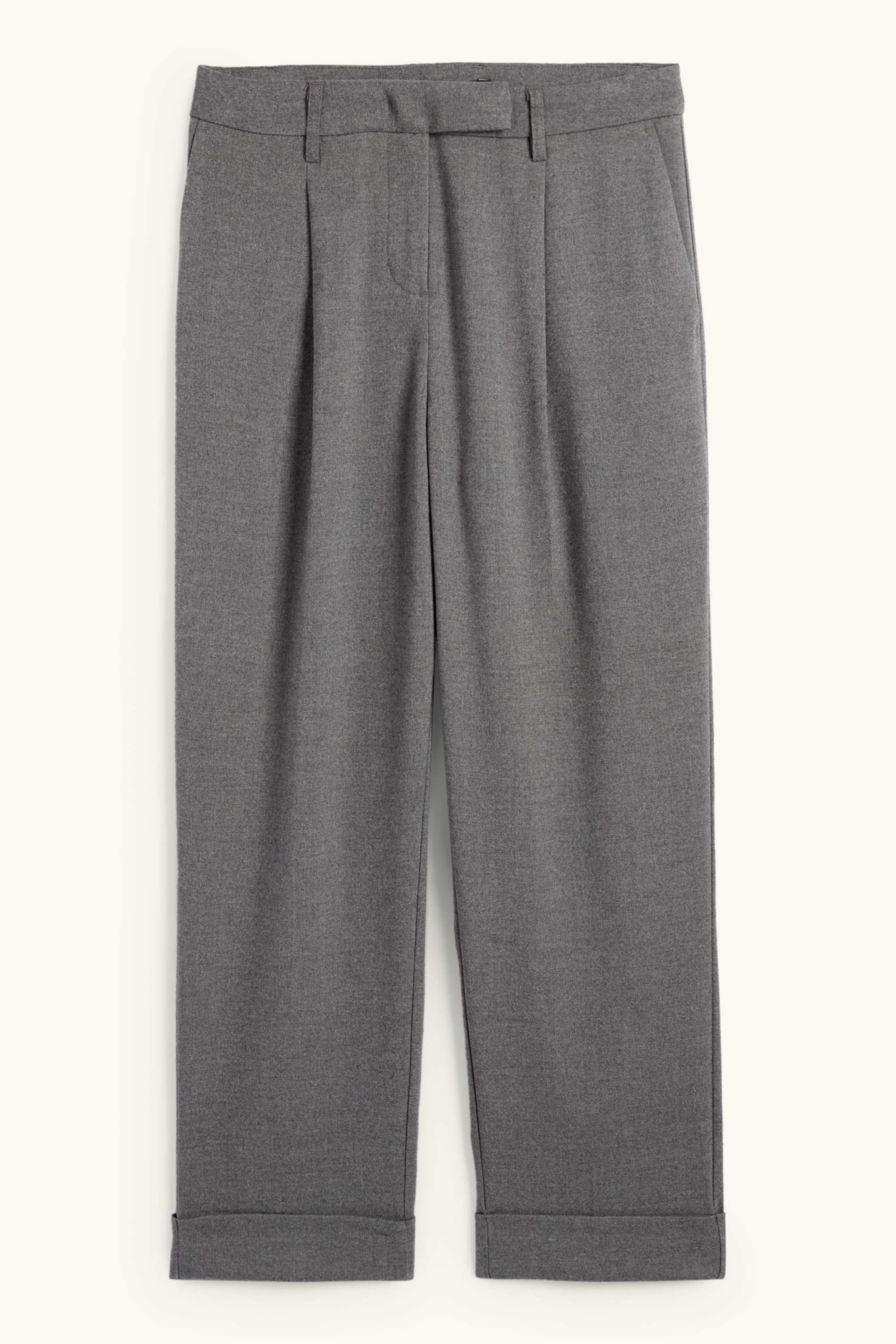 Cloth trousers - mid-rise waist - straight fit gray