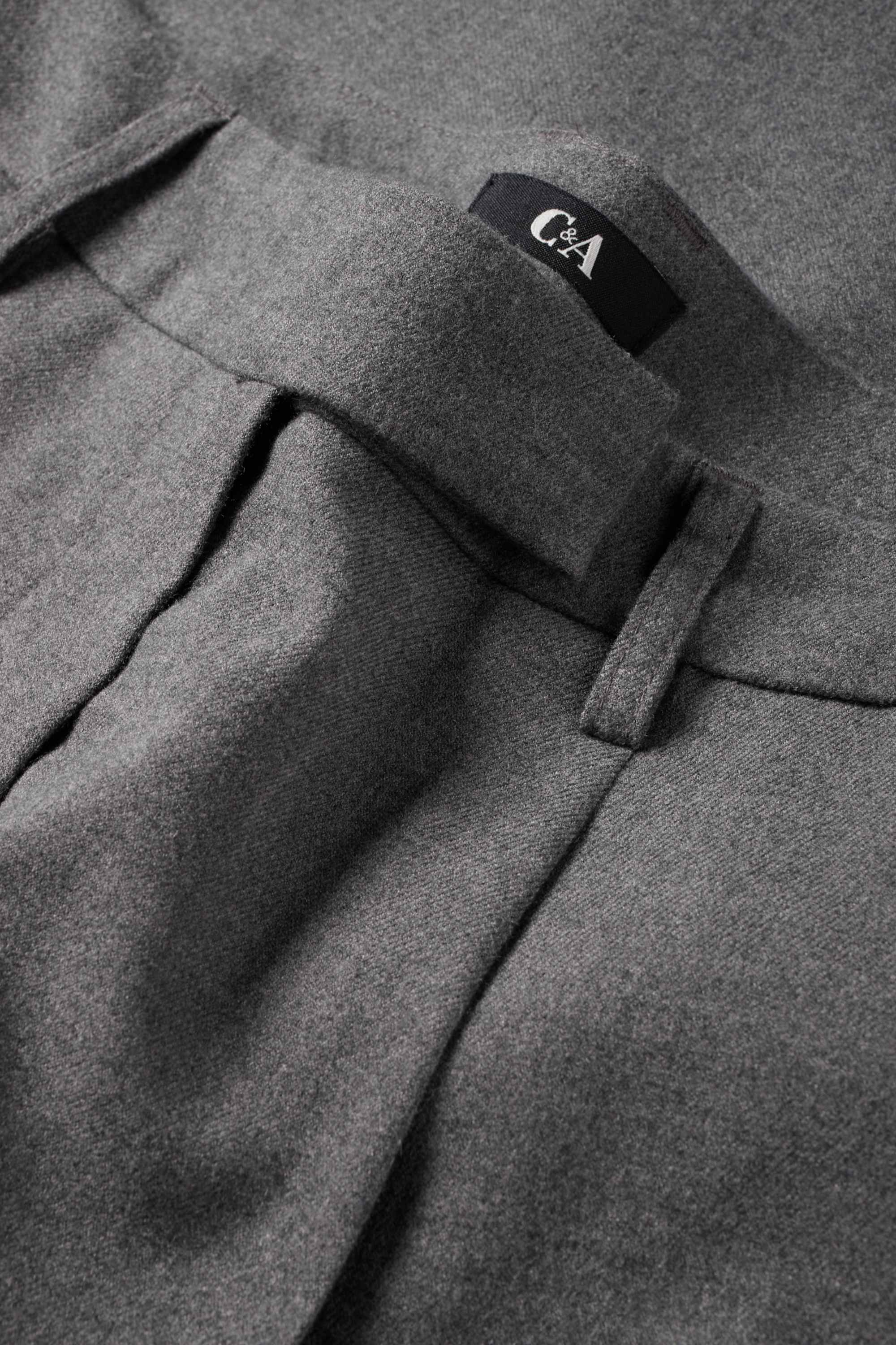 Cloth trousers - mid-rise waist - straight fit gray