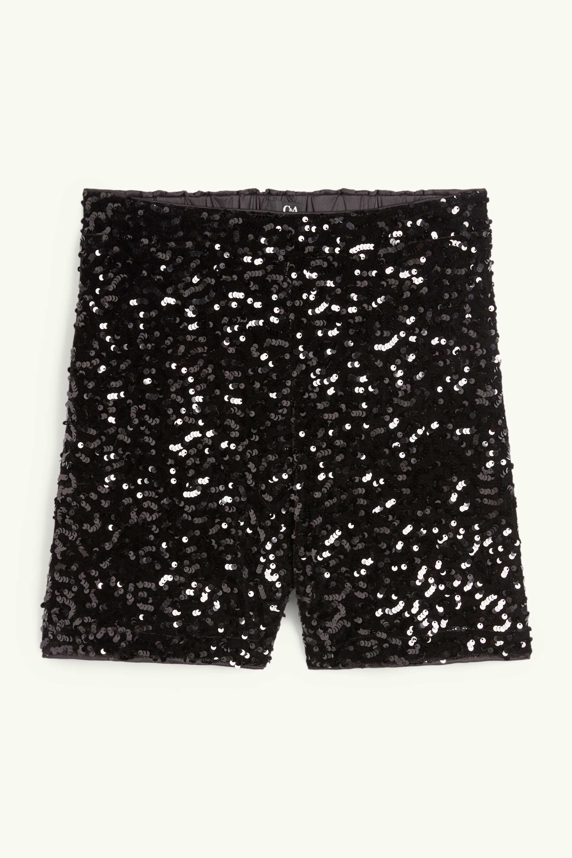 Sequin shorts - high waist black