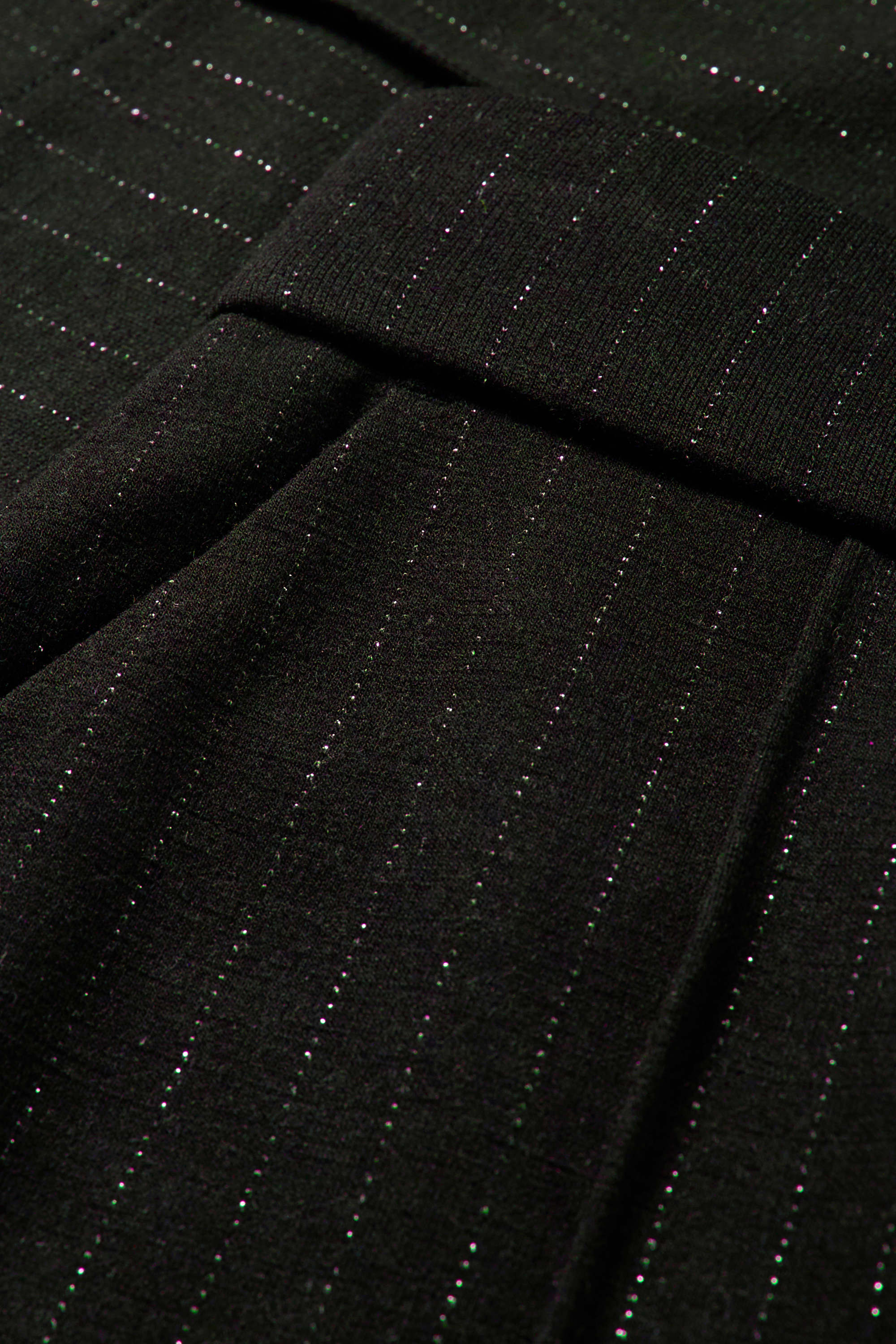 Jersey trousers - mid-rise waist - wide leg - pinstripes black