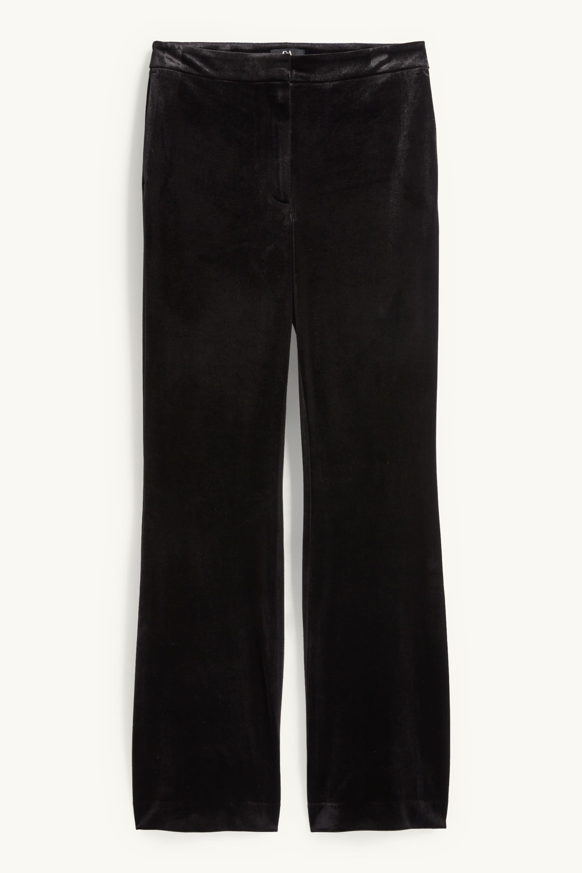 Velvet trousers - high waist - flared black