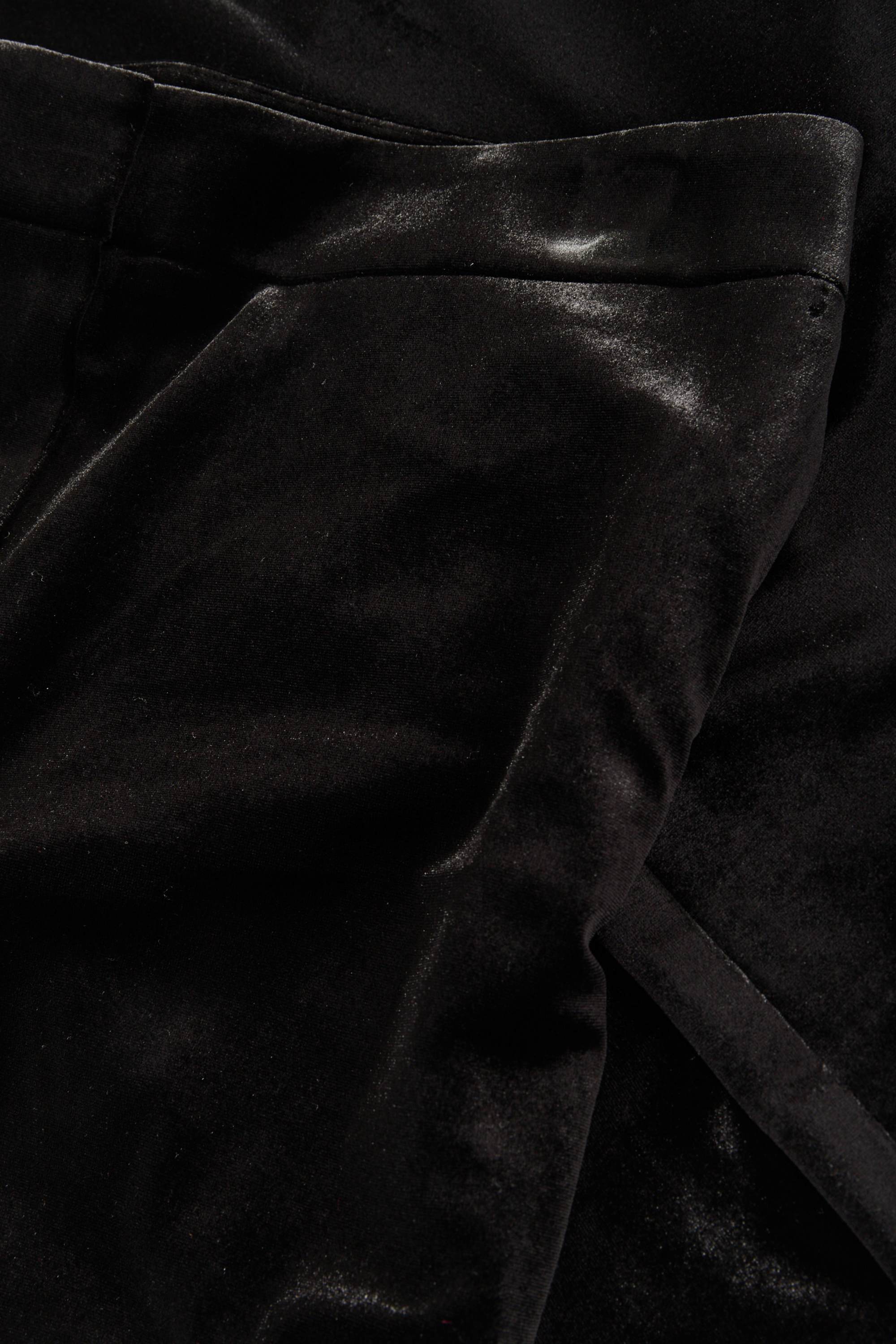 Velvet trousers - high waist - flared black