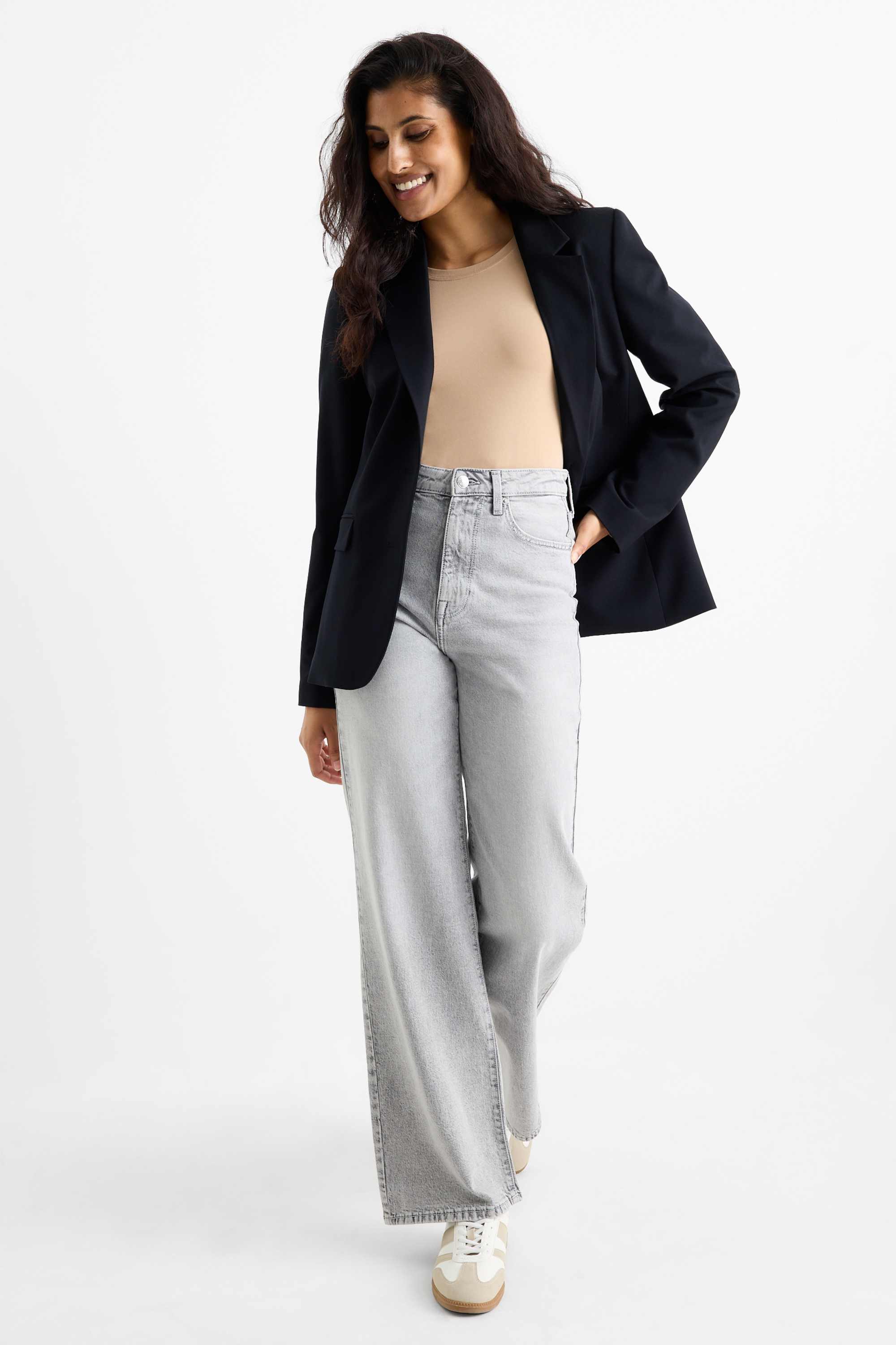 Multipack of 2 - long sleeve top black / beige