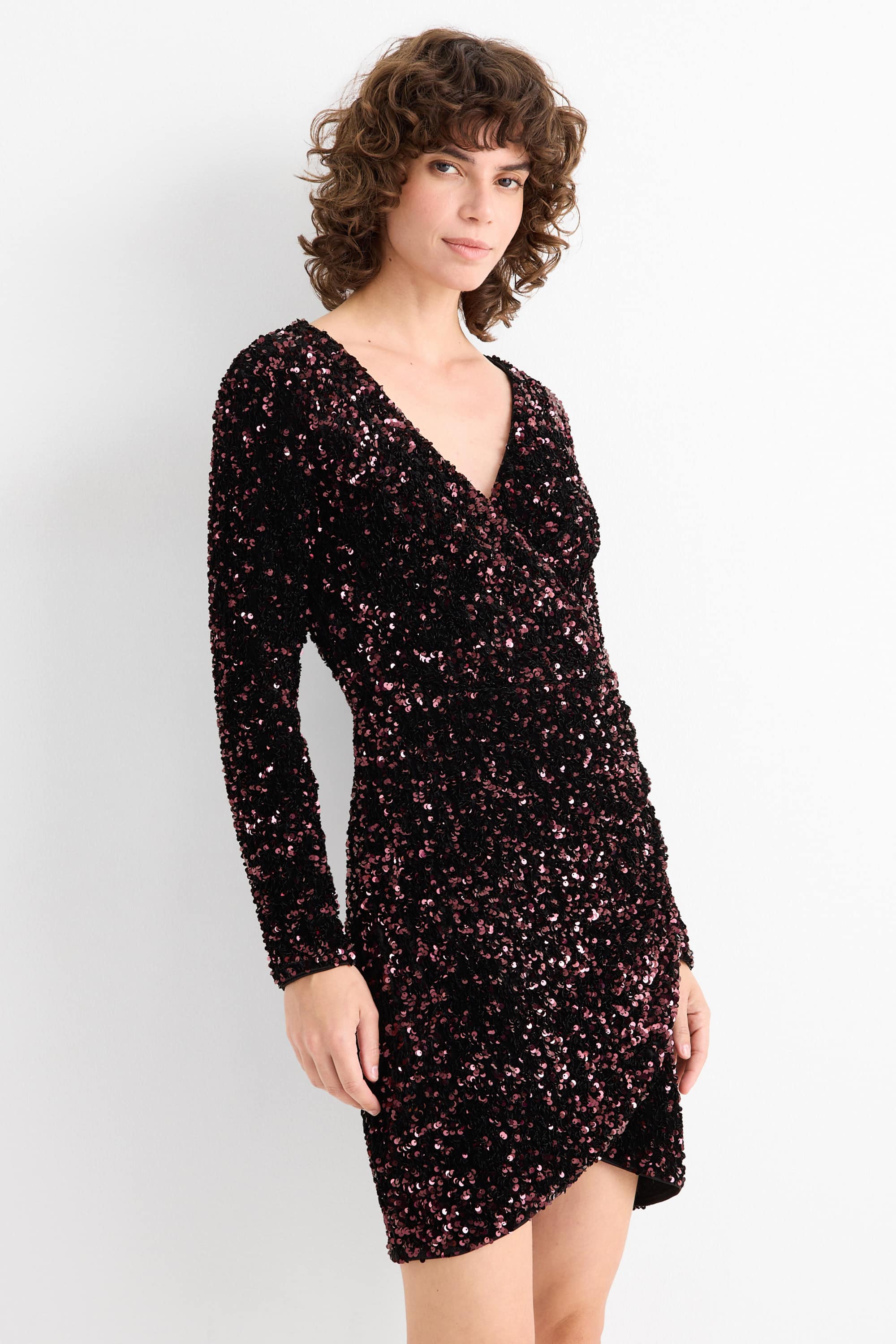Sequin bodycon dress bordeaux