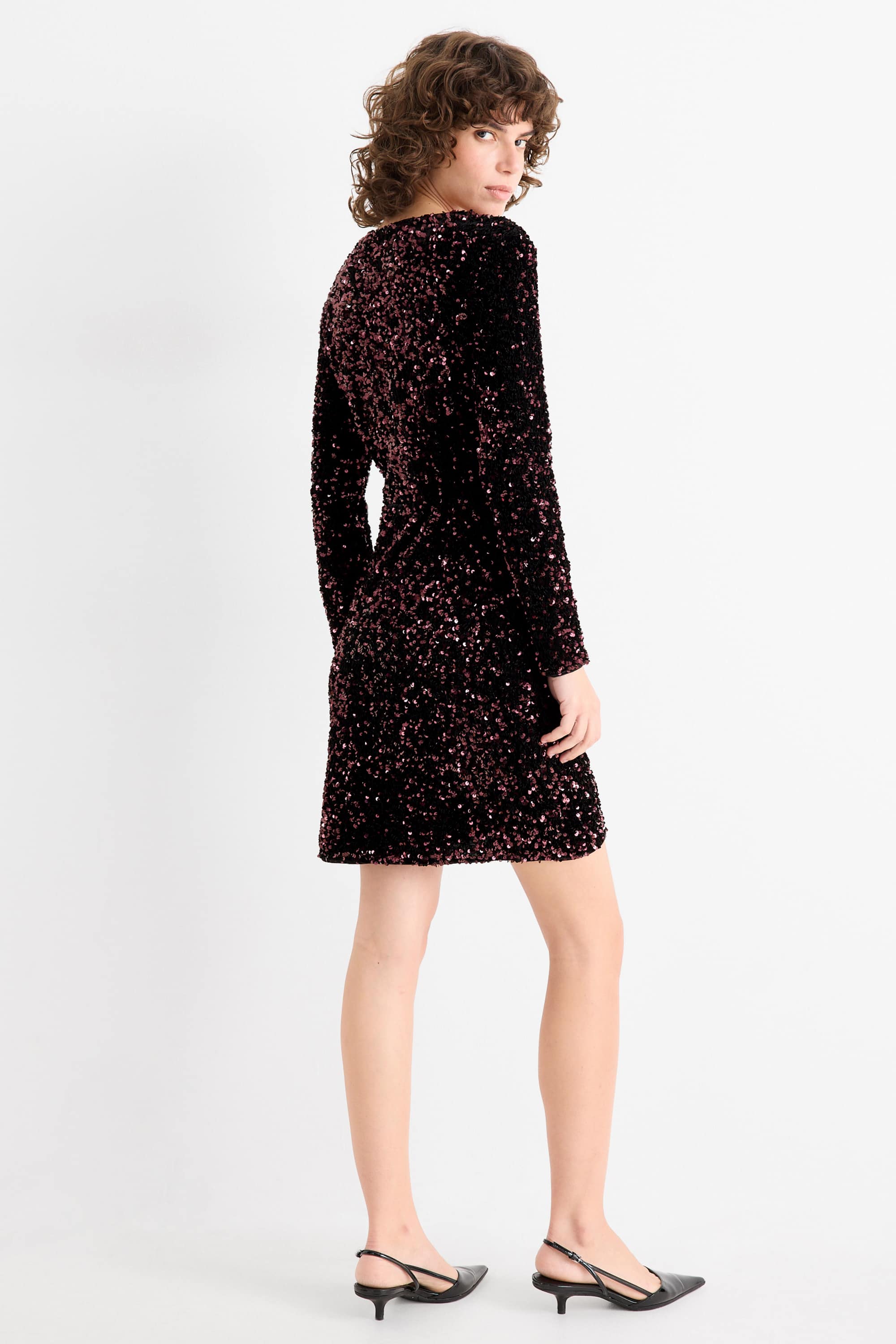 Sequin bodycon dress bordeaux