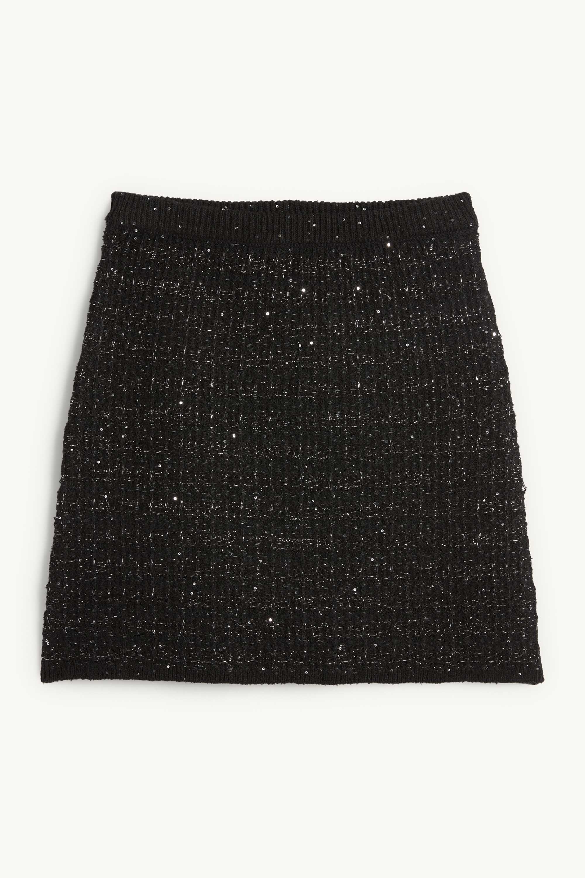 Bouclé miniskirt - textured black