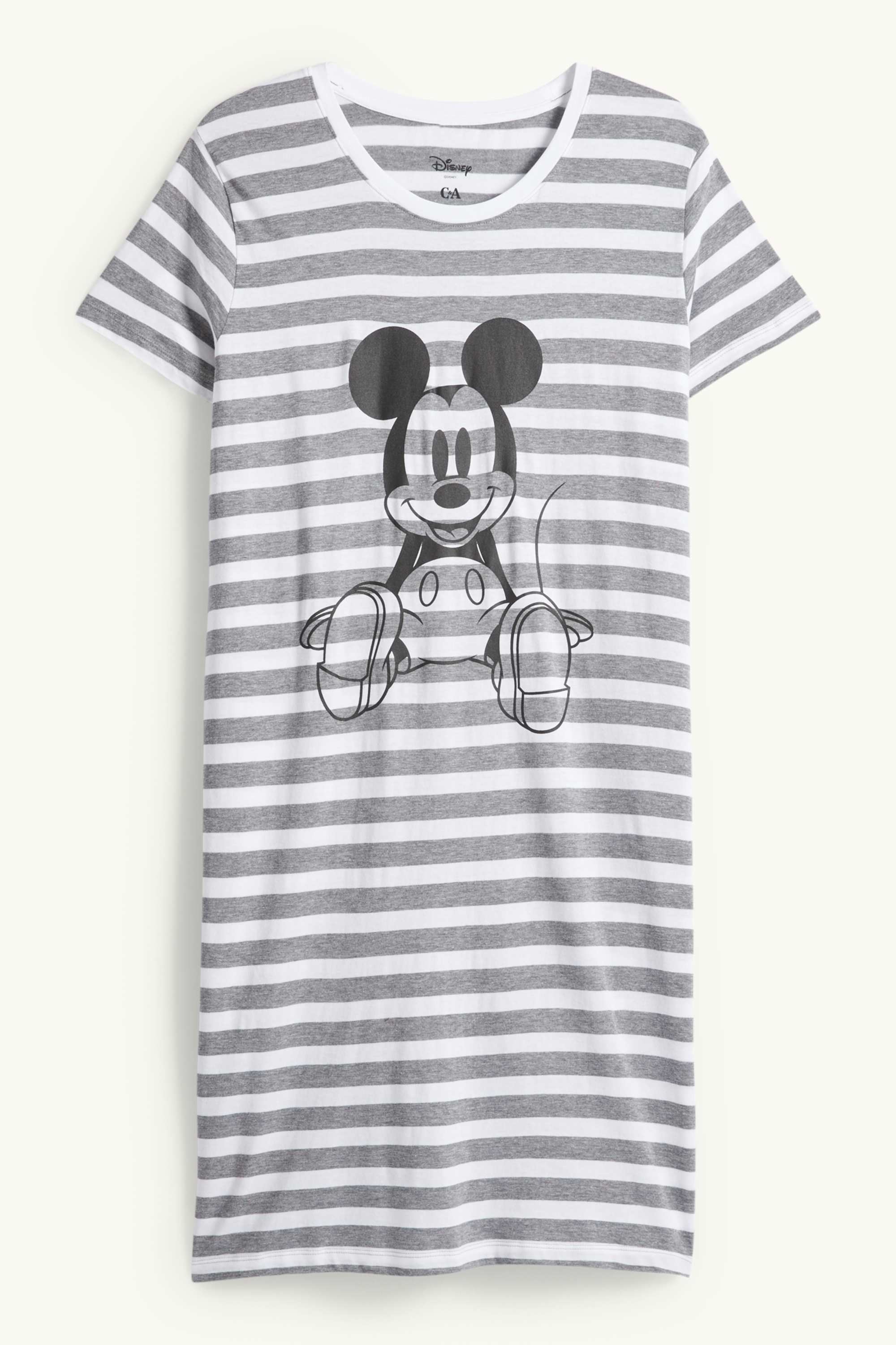 Nightdress - striped - Mickey Mouse gray-melange