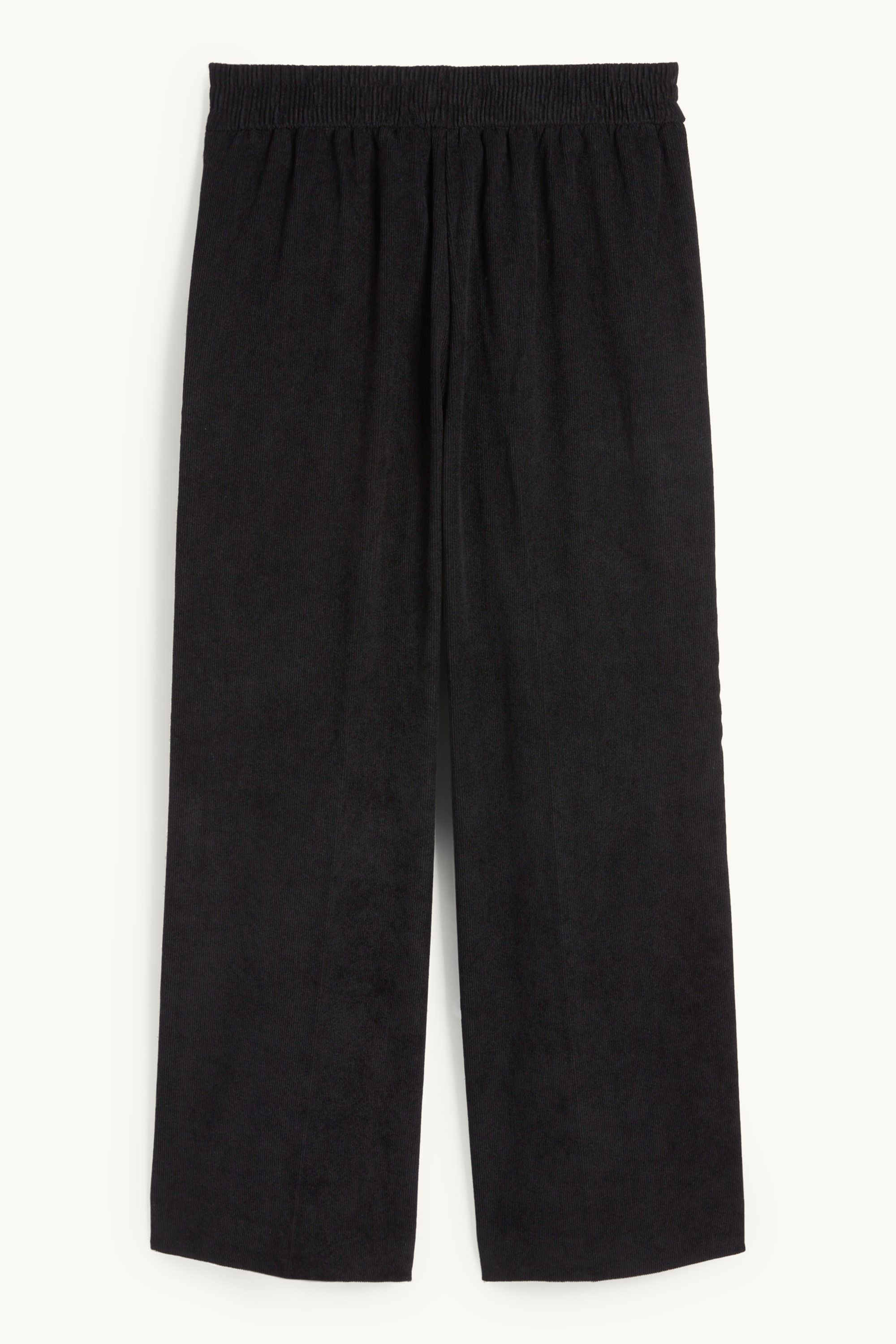 Corduroy trousers - mid-rise waist - wide leg black