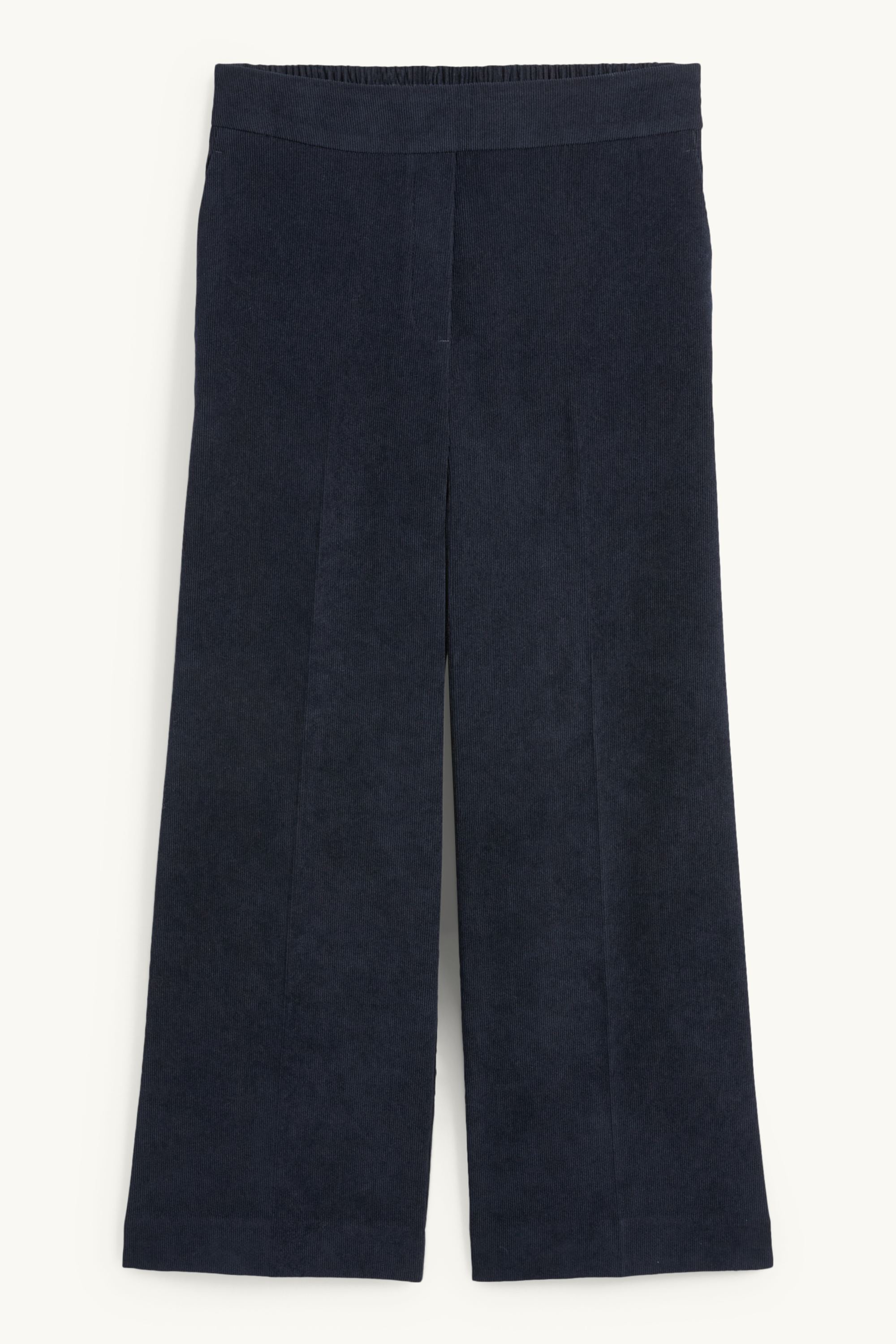 Corduroy trousers - mid-rise waist - wide leg dark blue