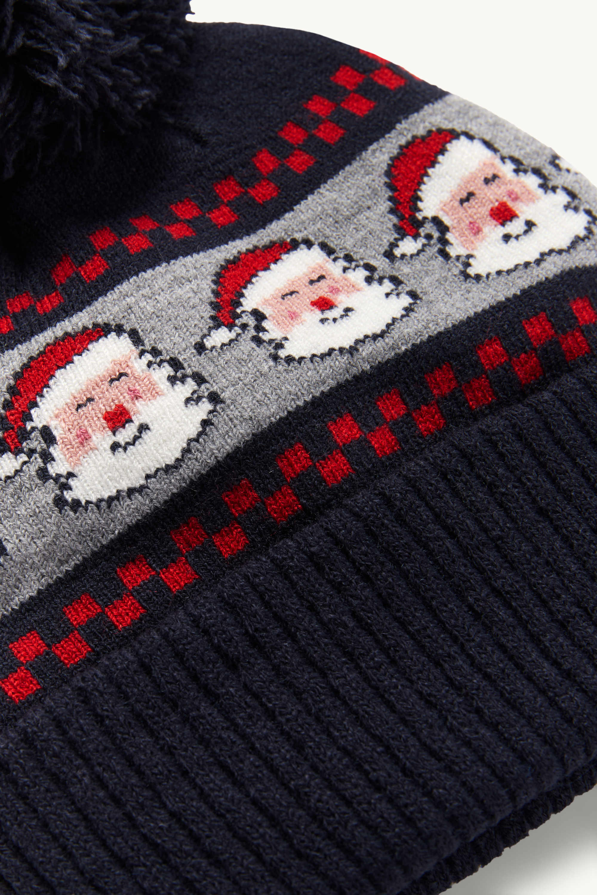 Santa - Christmas pom-pom hat dark blue