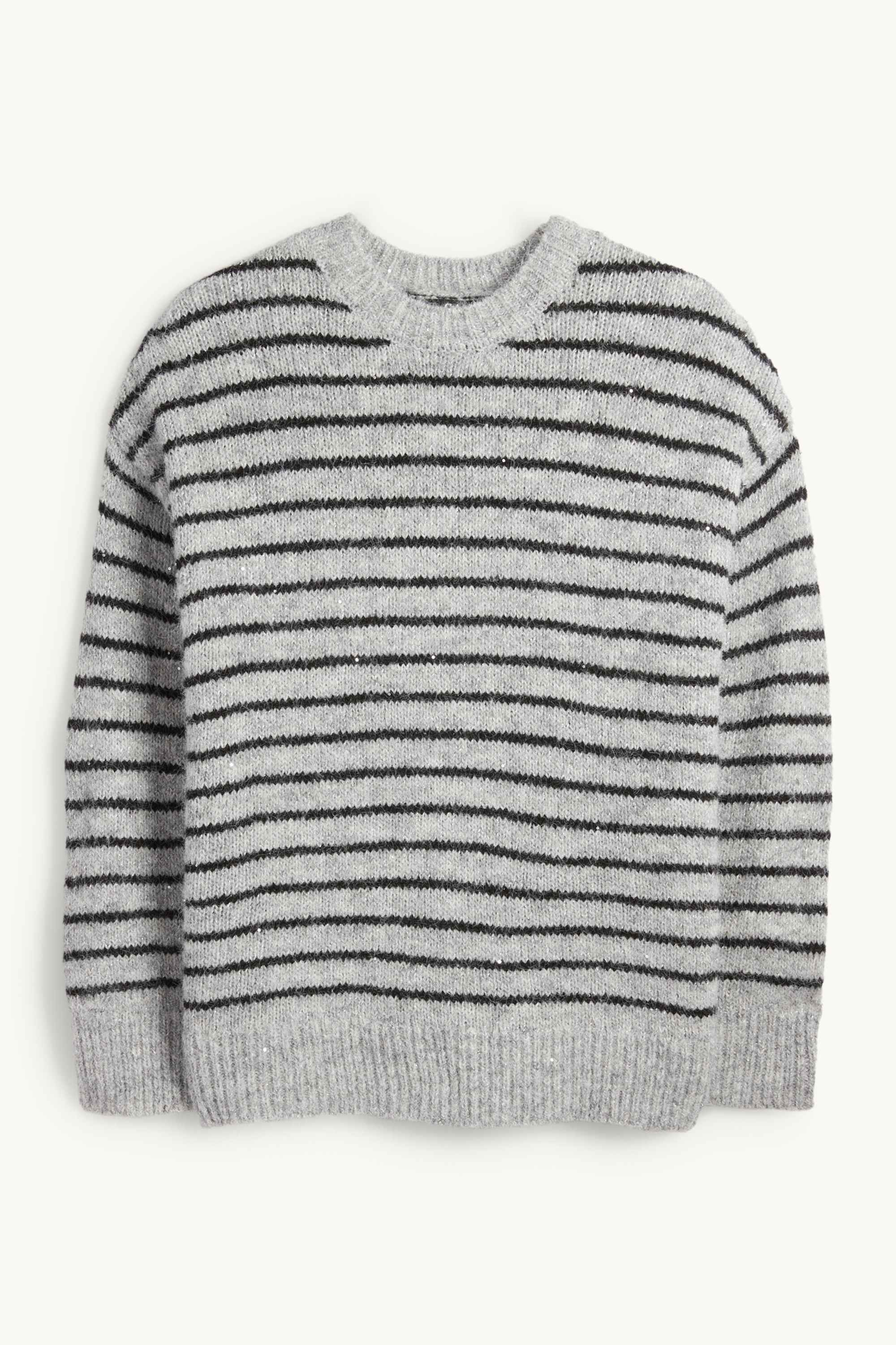 Jumper - shiny - striped gray