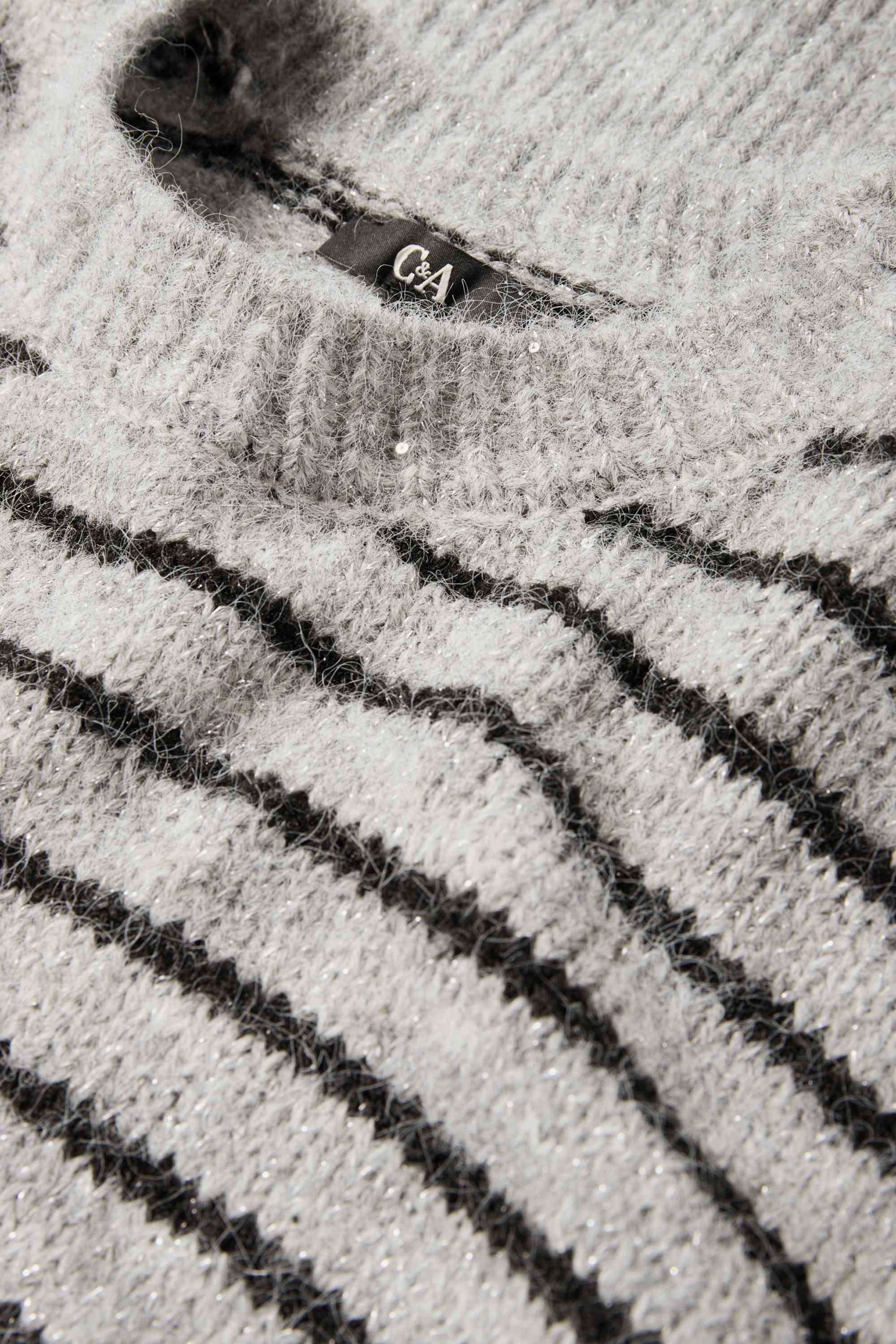 Jumper - shiny - striped gray