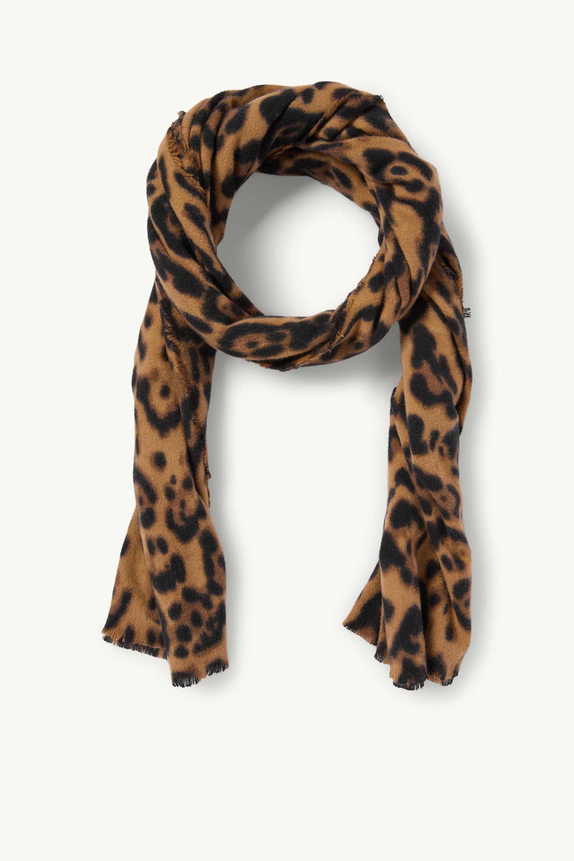 Scarf - leopard print black / beige (1)