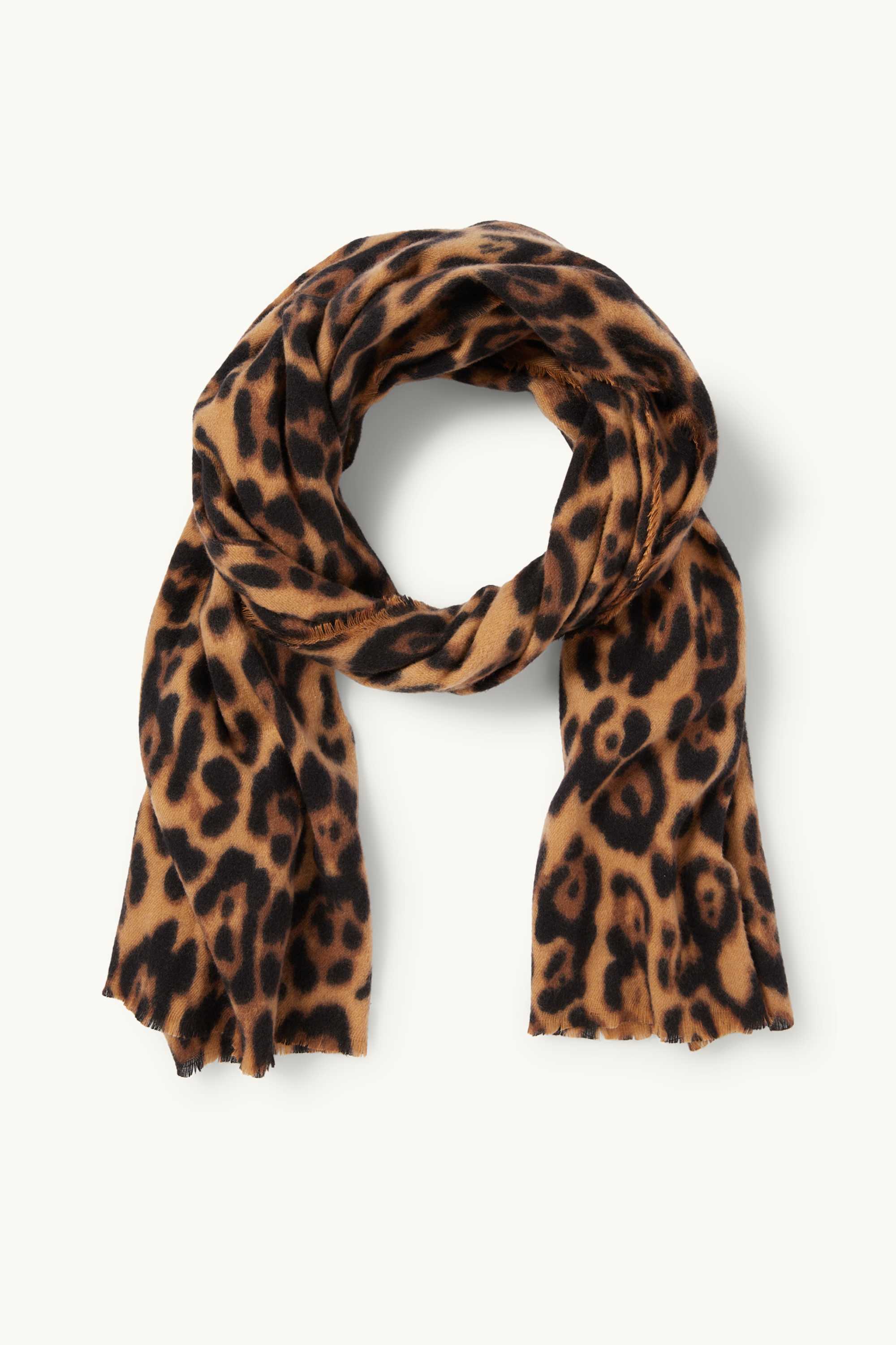 Scarf - leopard print black / beige (3)