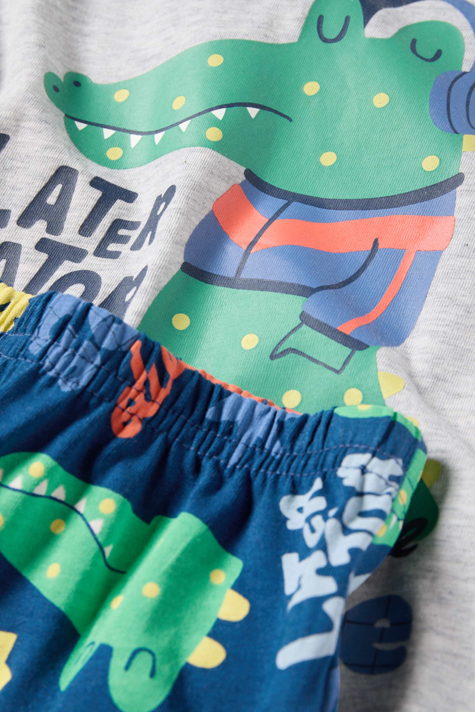 Crocodile - short pyjamas - 2 piece light gray