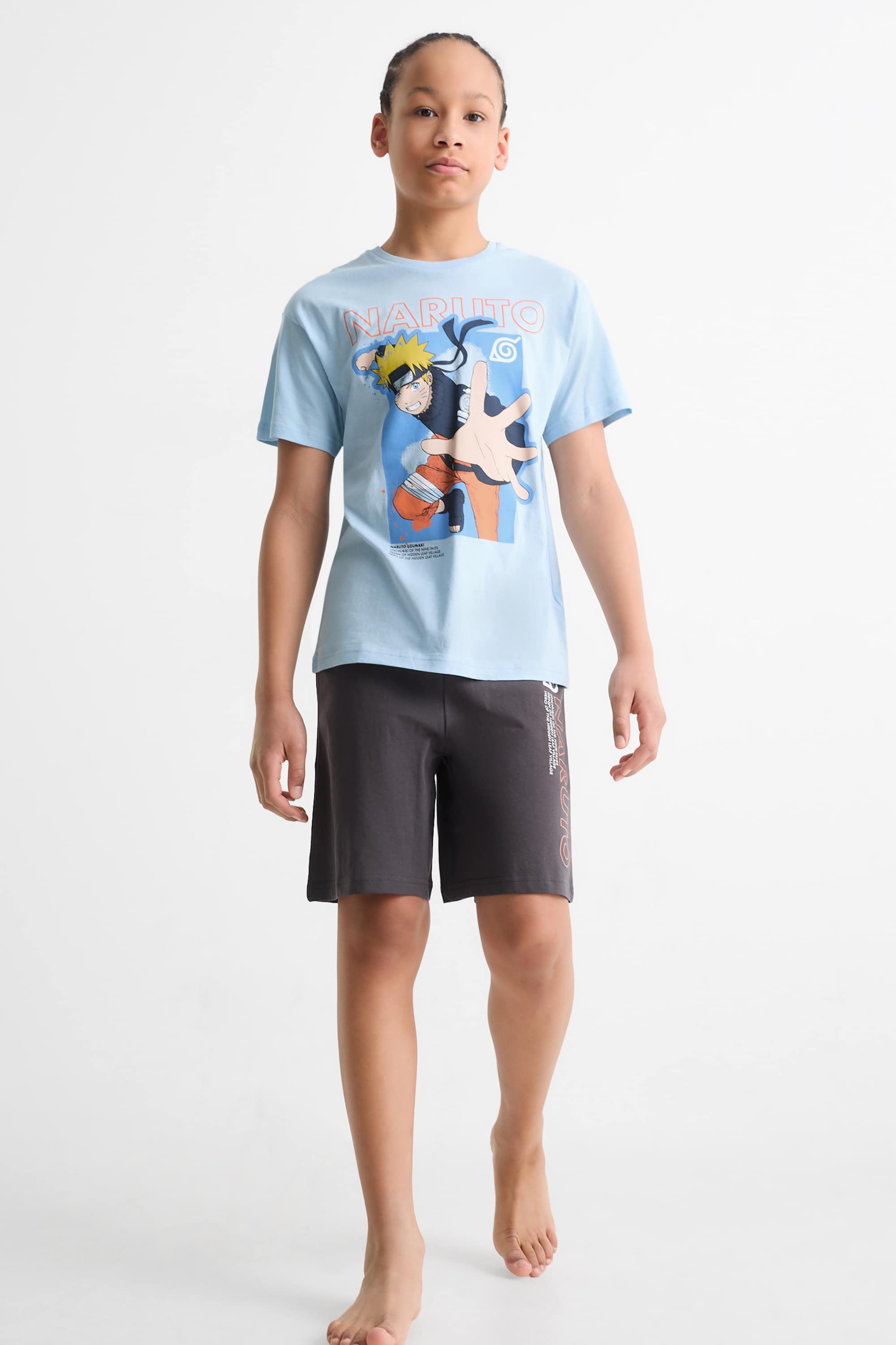 Naruto - short pyjamas - 2 piece light blue