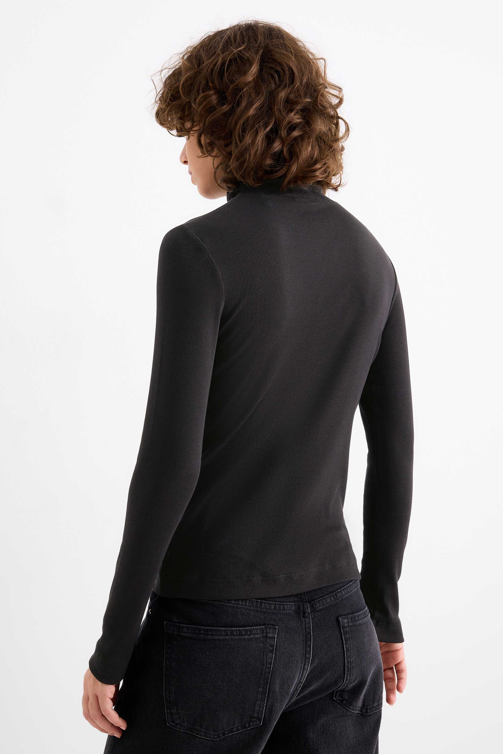 Multipack of 2 - turtleneck top - ribbed black