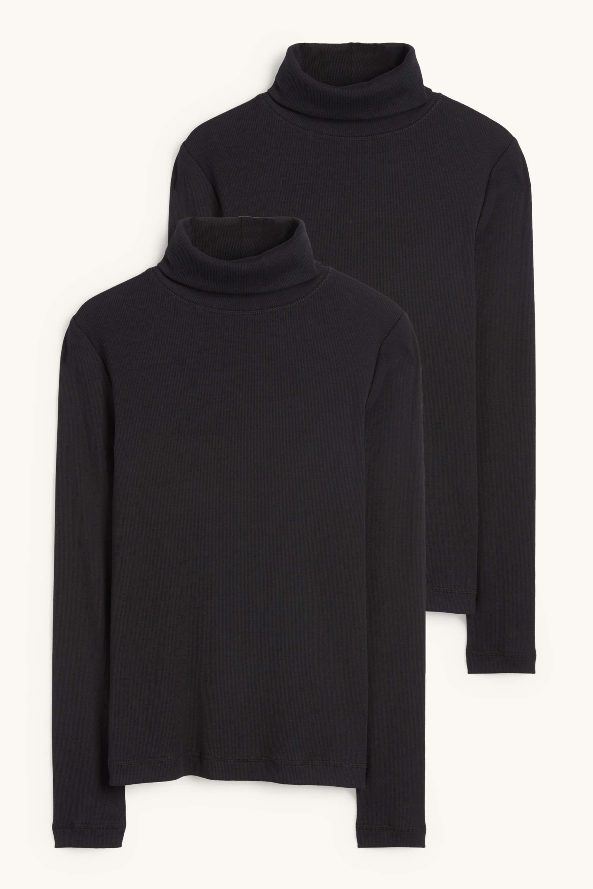 Multipack of 2 - turtleneck top - ribbed black